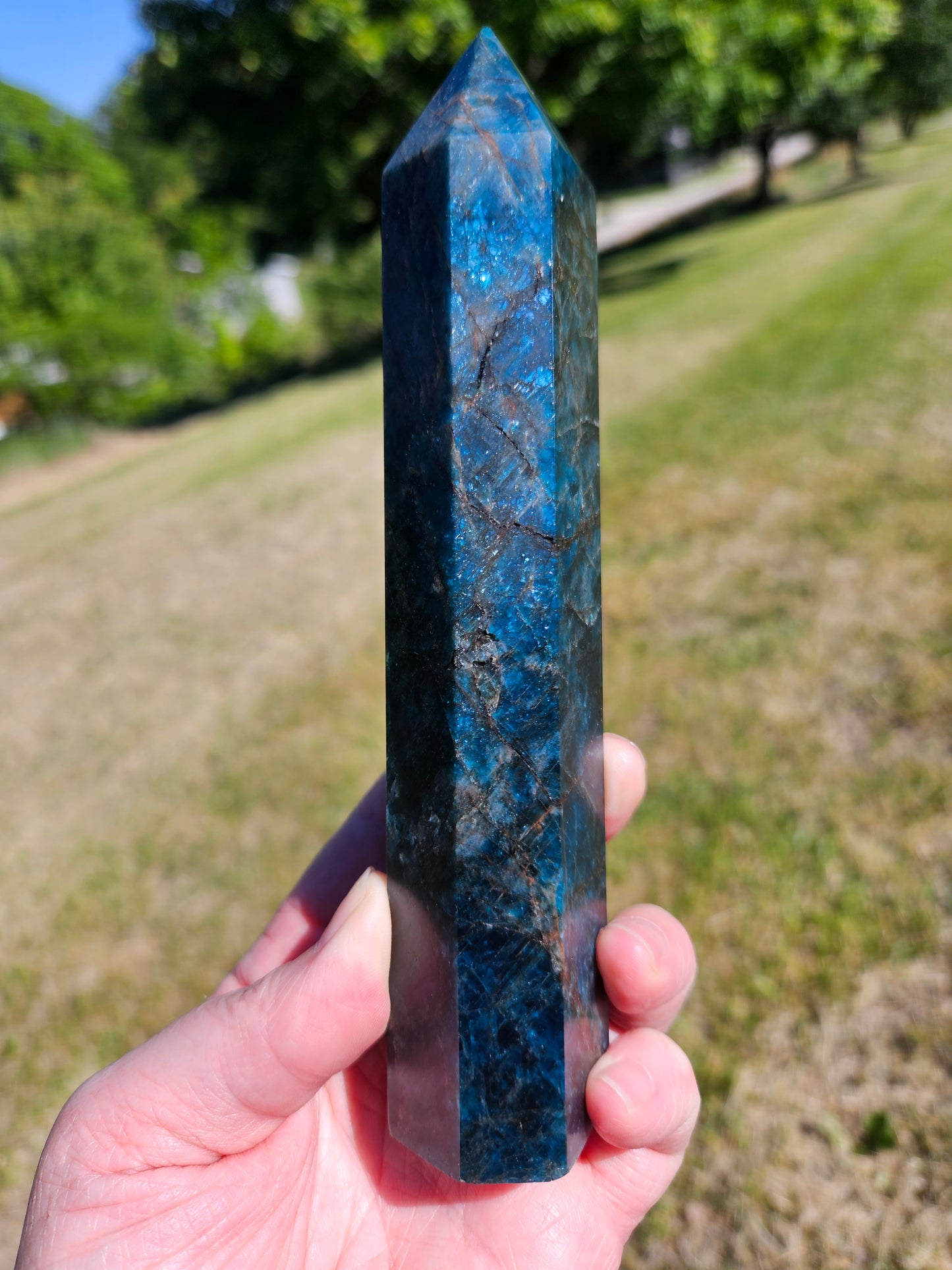 Large Blue Apatite Tower