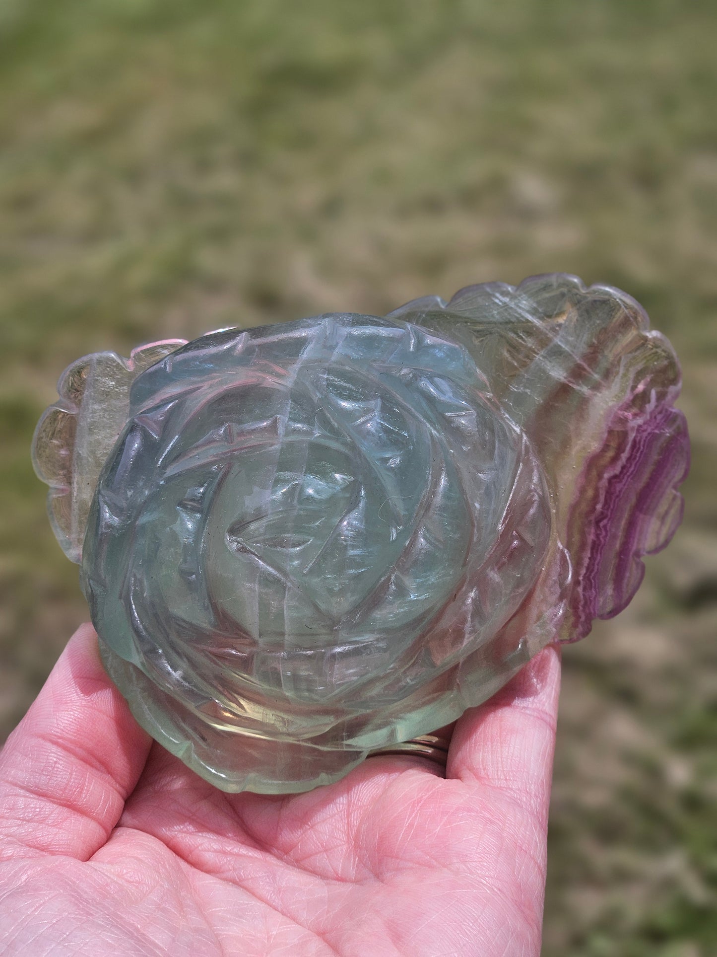 Fluorite Carved Flower