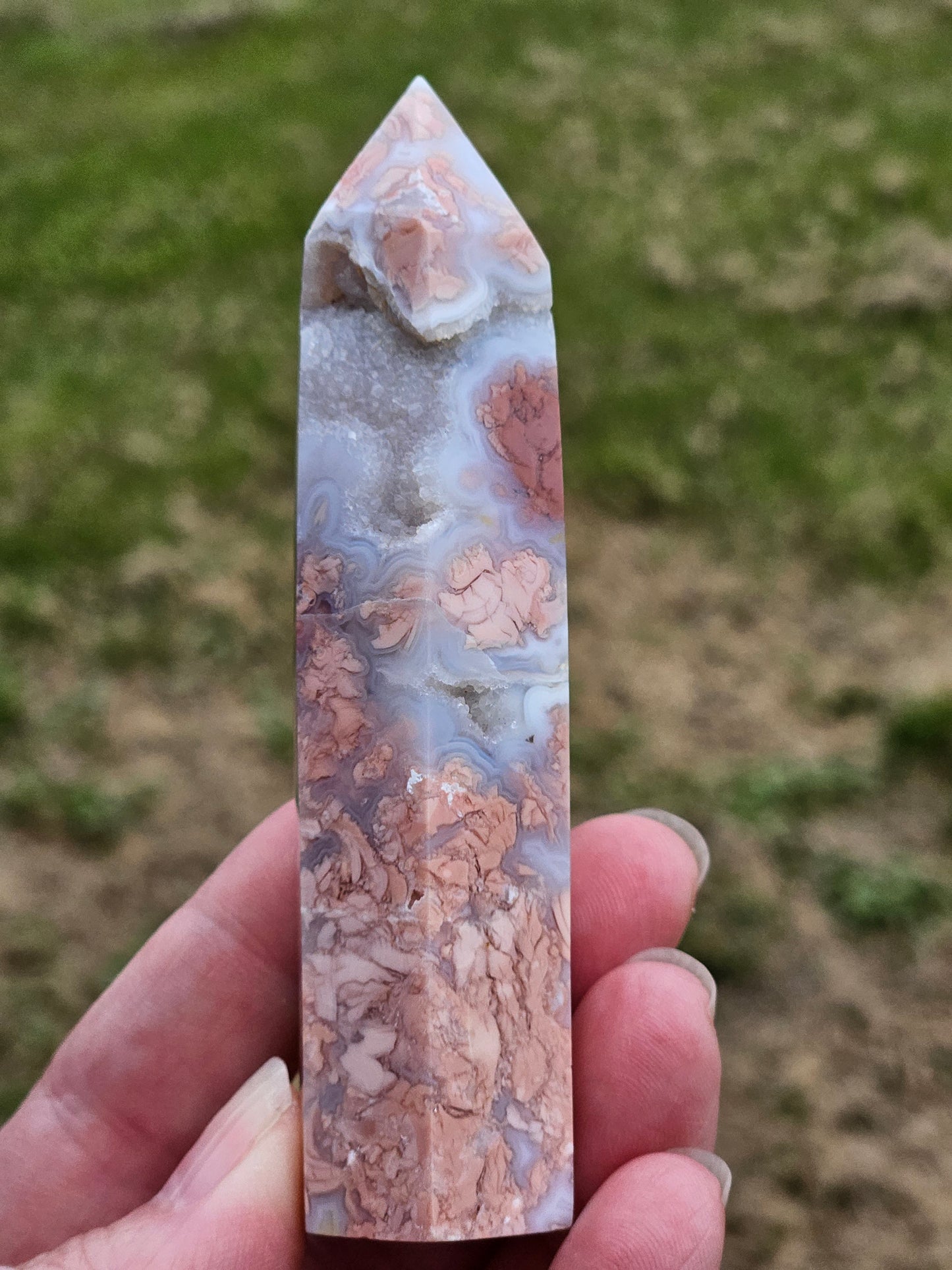 Cotton Candy Agate Tower