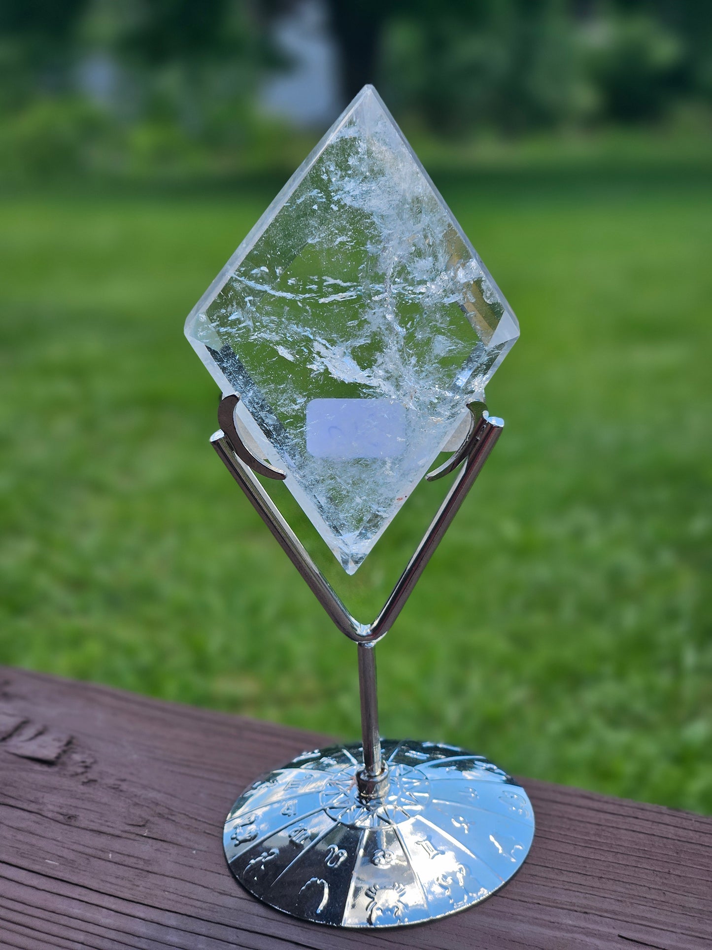 Clear Quartz Diamond with Stand
