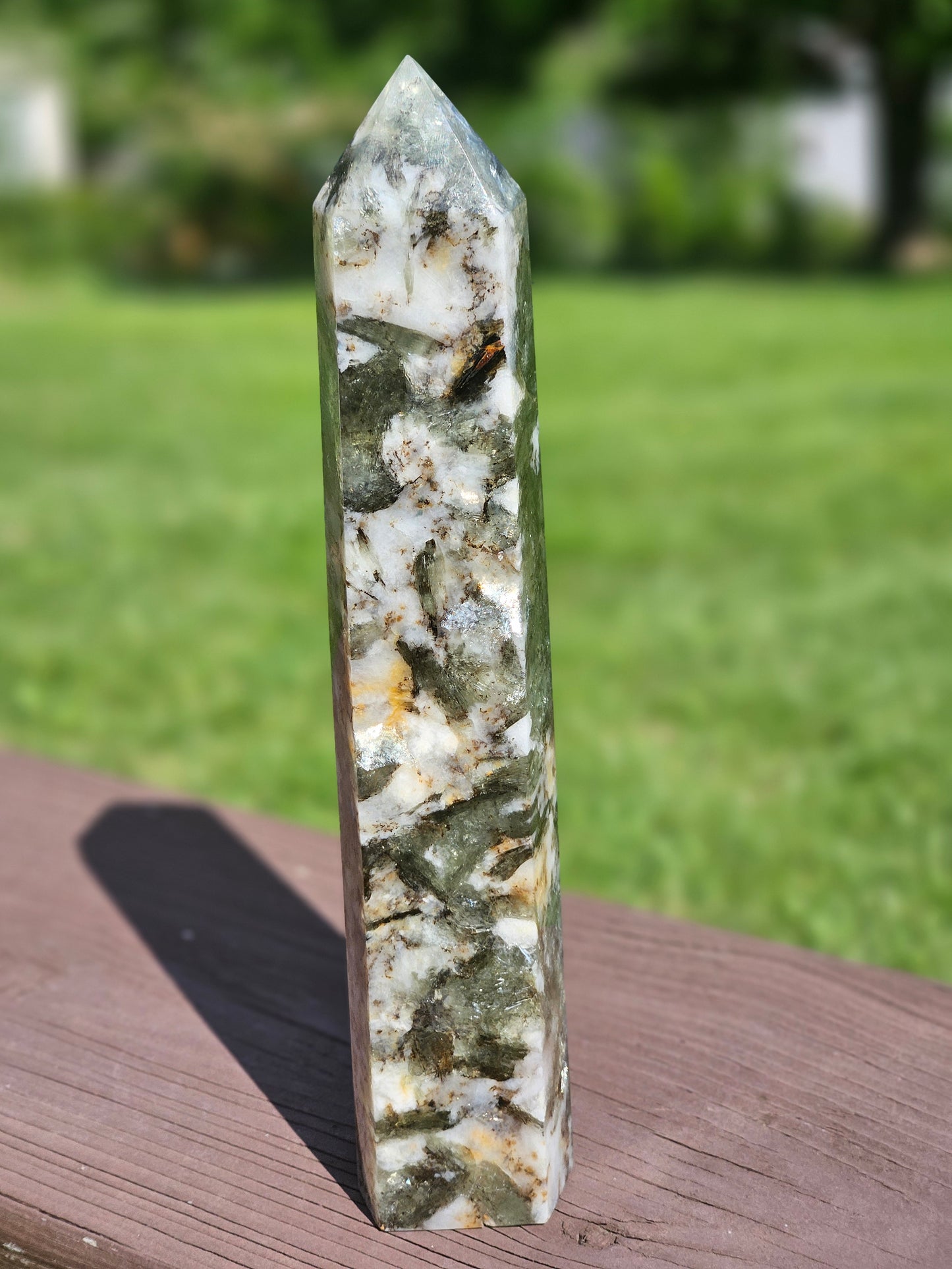 Large Green Lepidolite Mica Tower