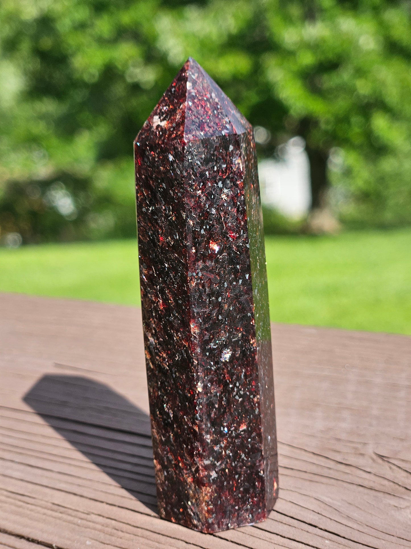 Red Lepidolite Mica Tower