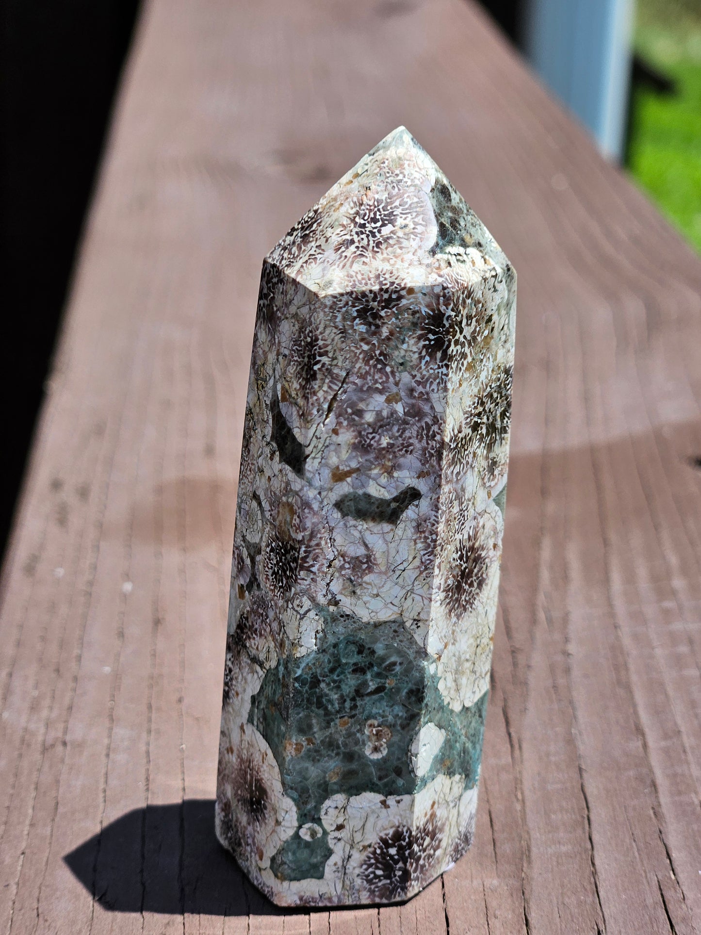 Green Flower Jasper Tower