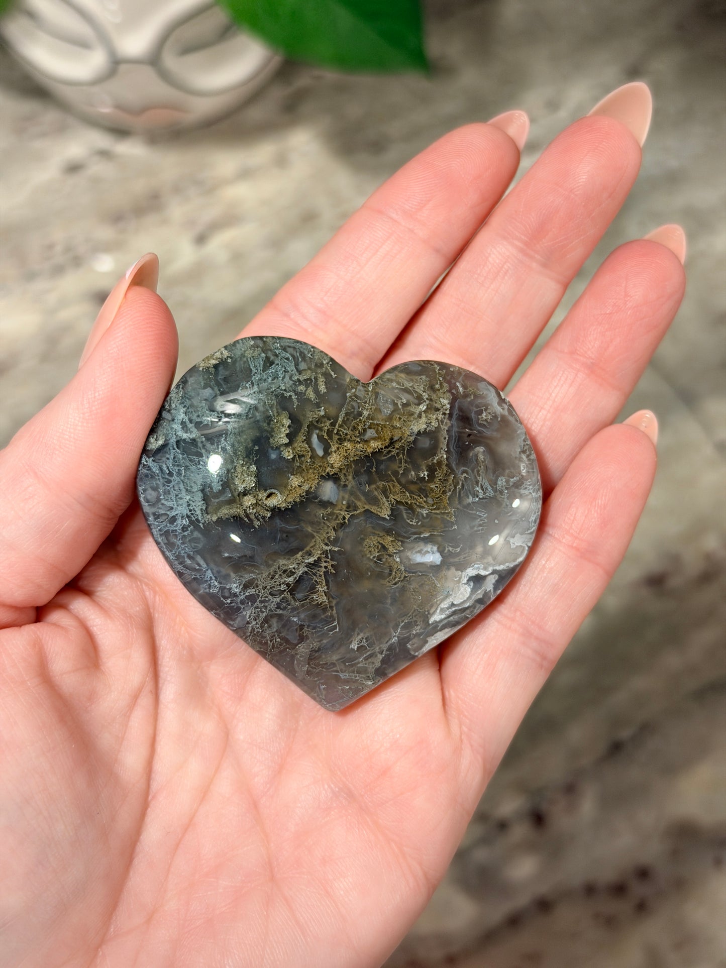 Moss Agate Heart