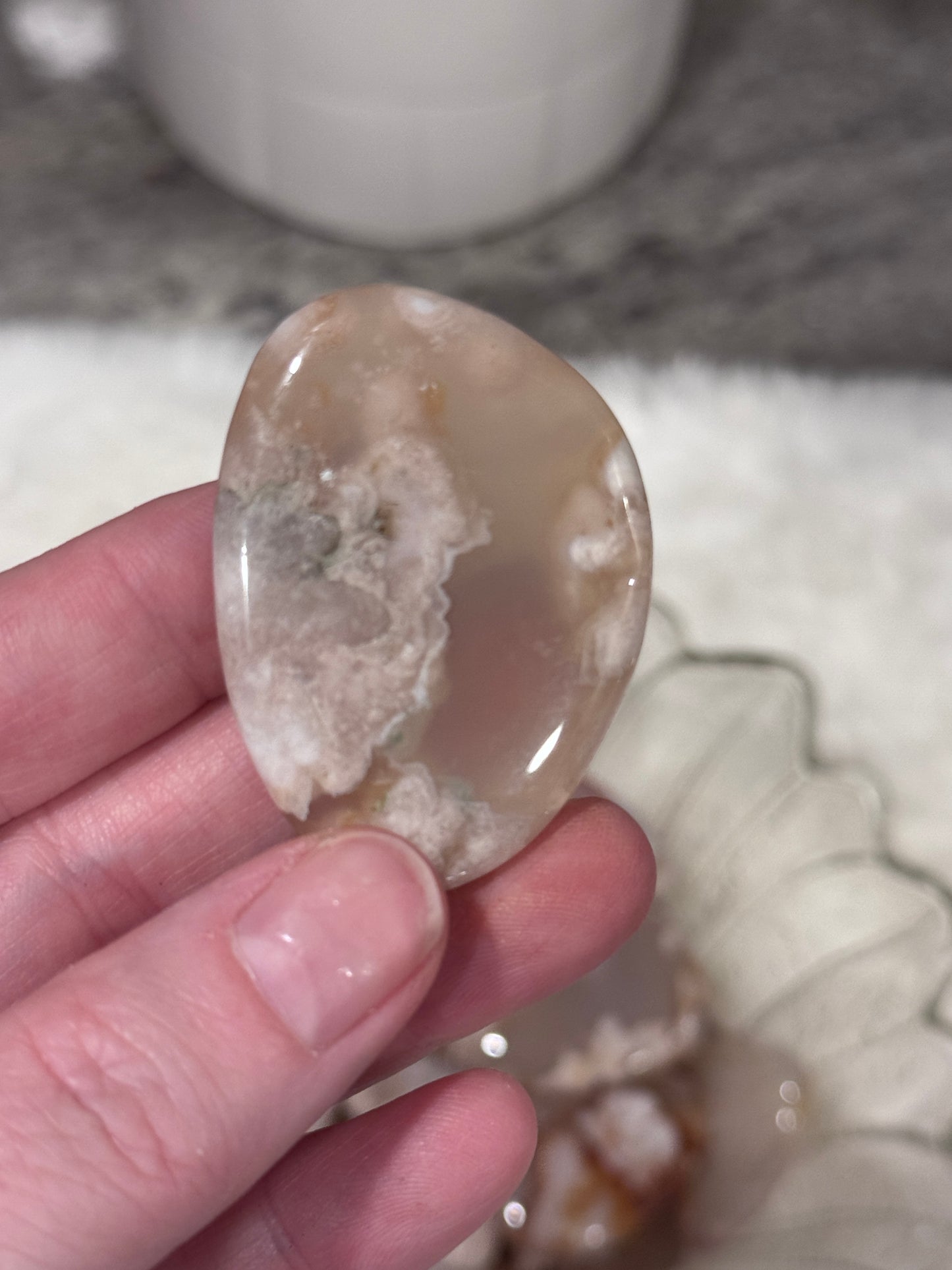 Flower Agate Flat Stone