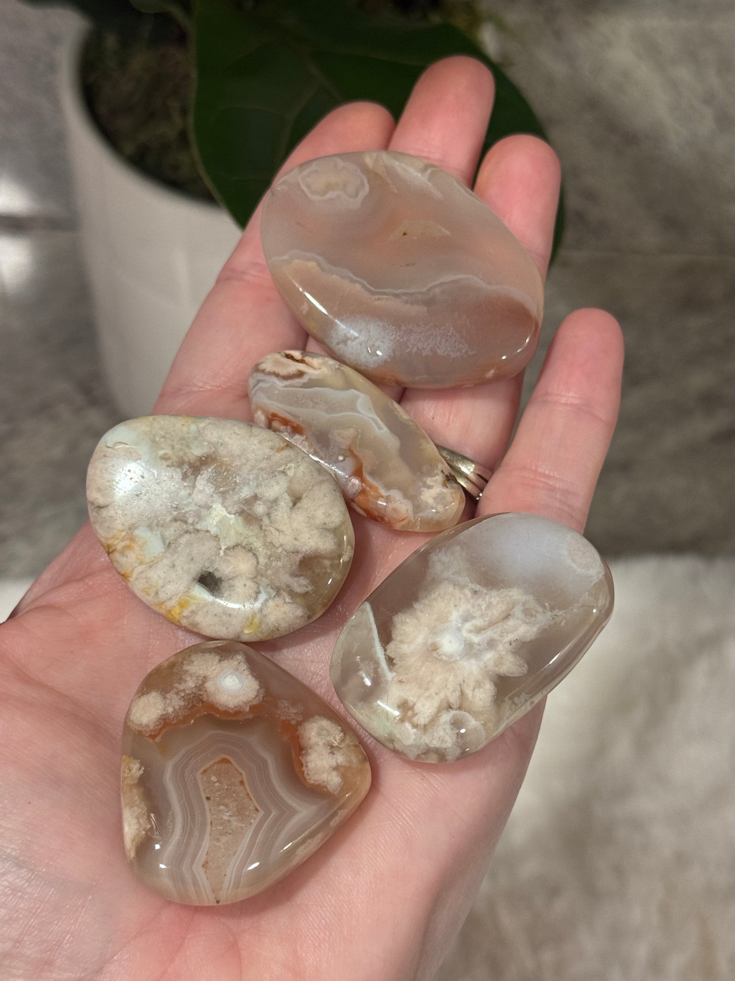 Flower Agate Flat Stone