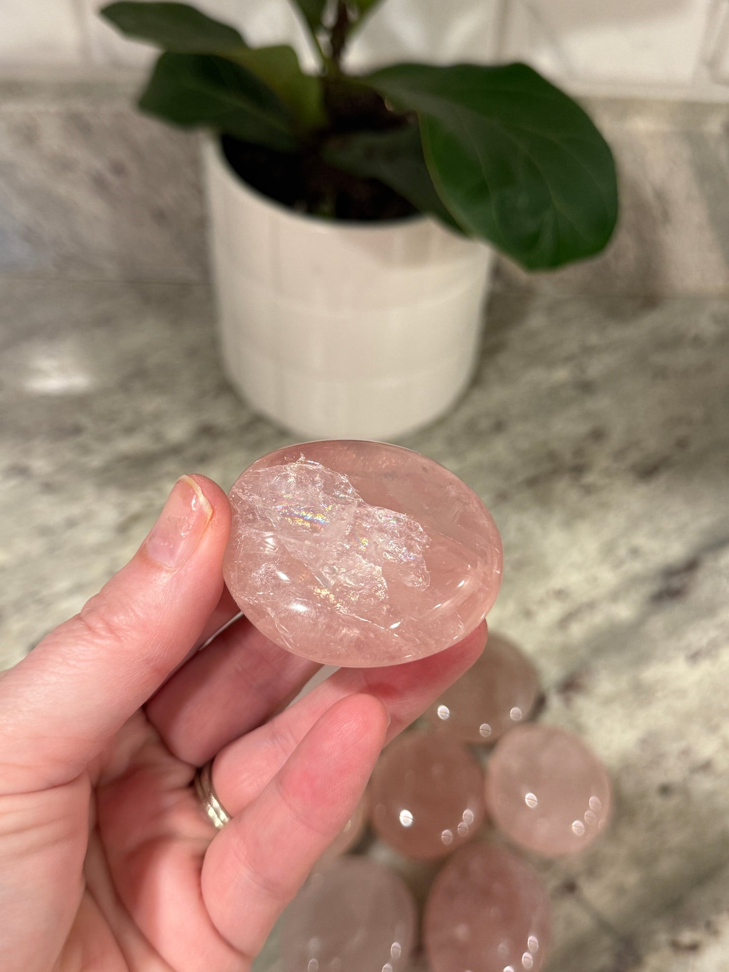 Rose Quartz Palm Stone