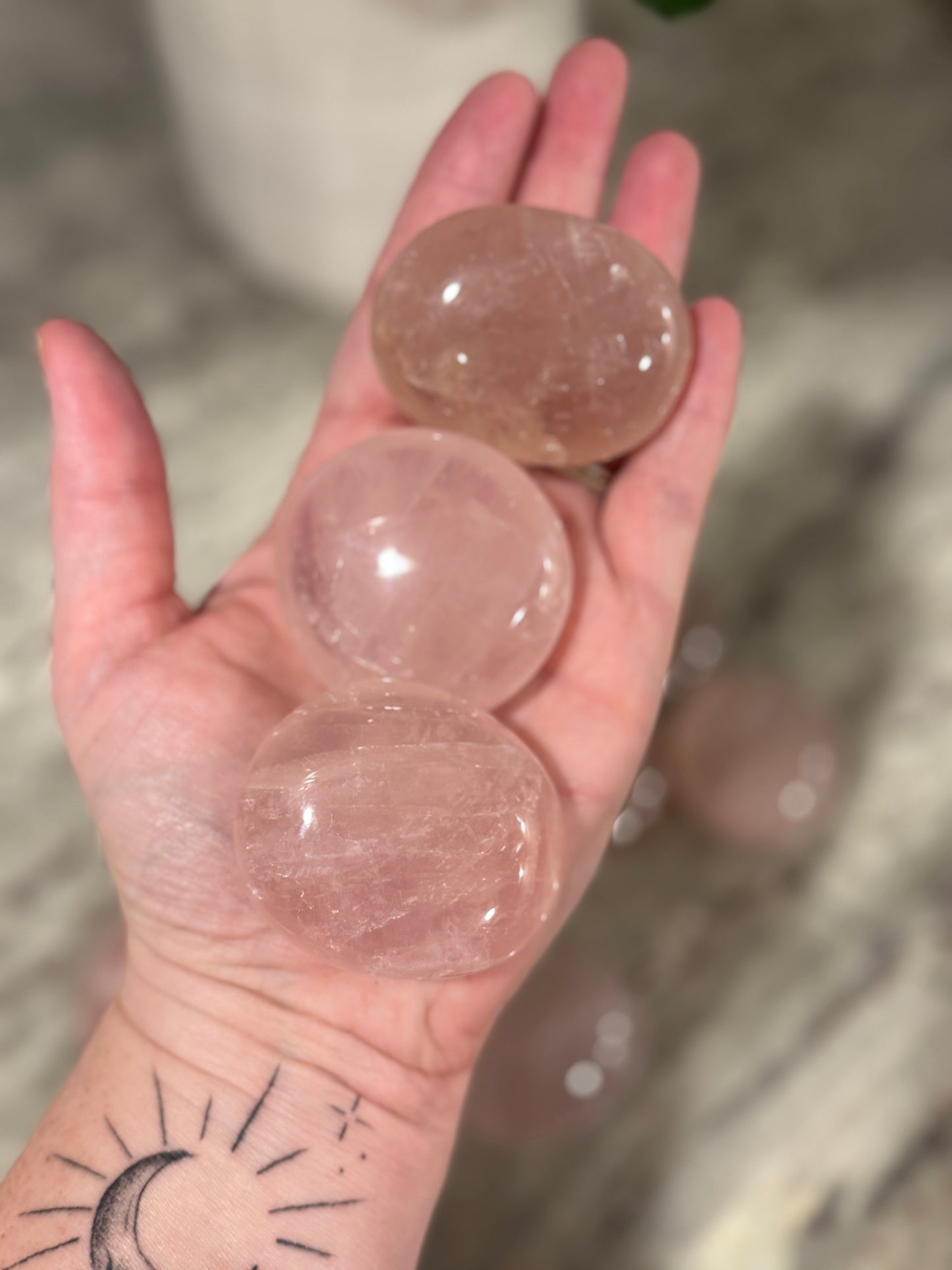 Rose Quartz Palm Stone