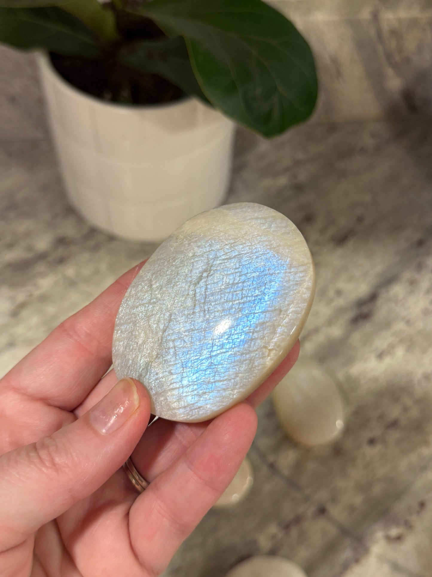 Moonstone Palm Stone