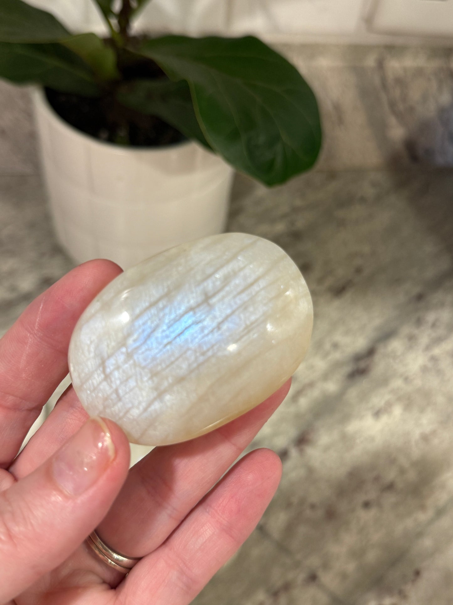 Moonstone Palm Stone