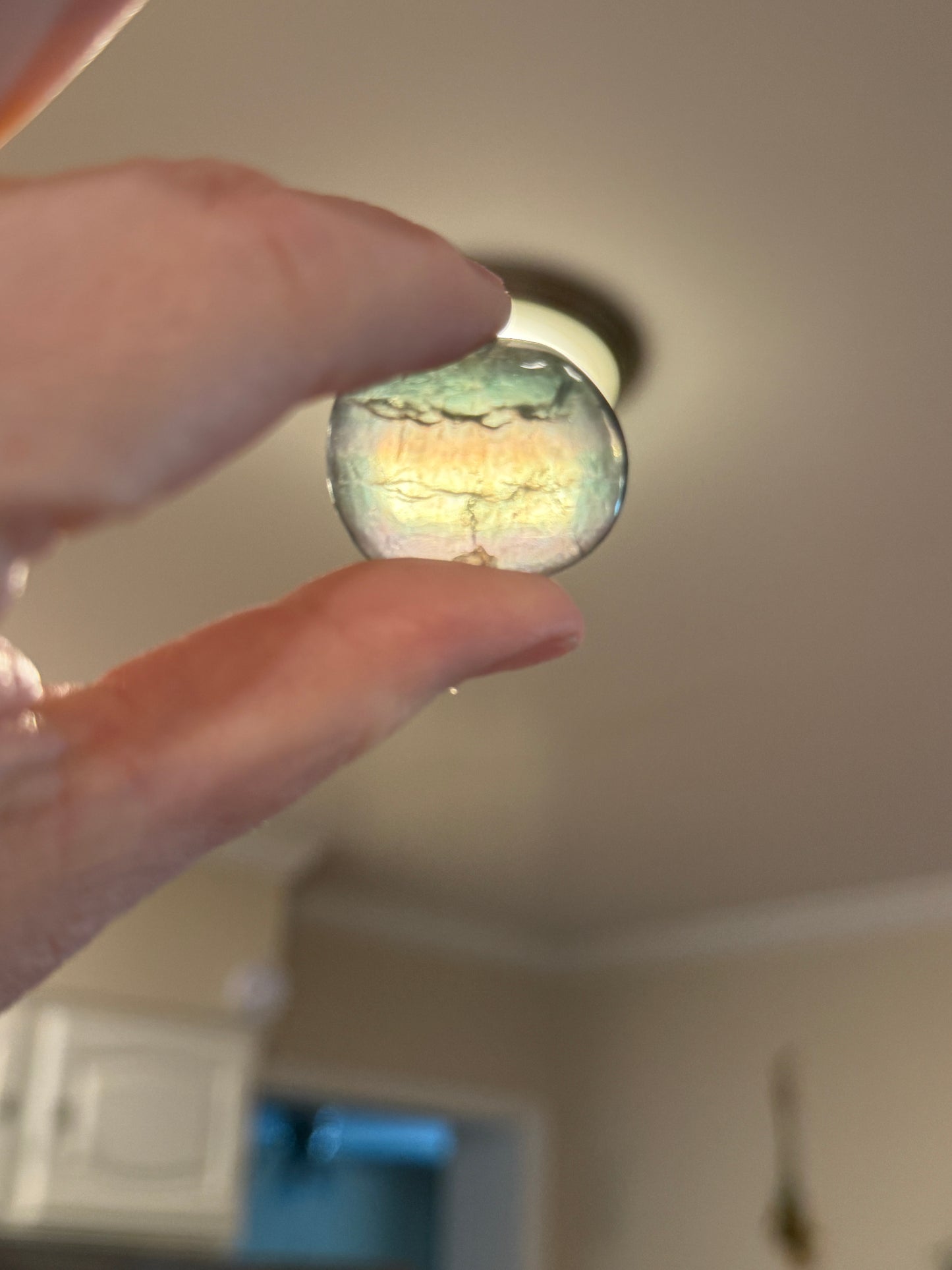Rainbow Fluorite Coin Flat