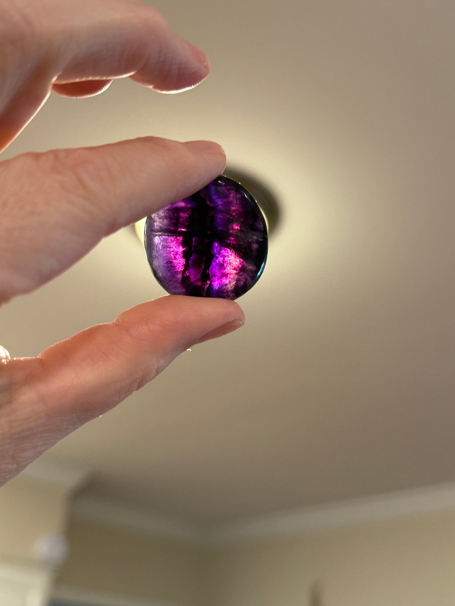 Rainbow Fluorite Coin Flat