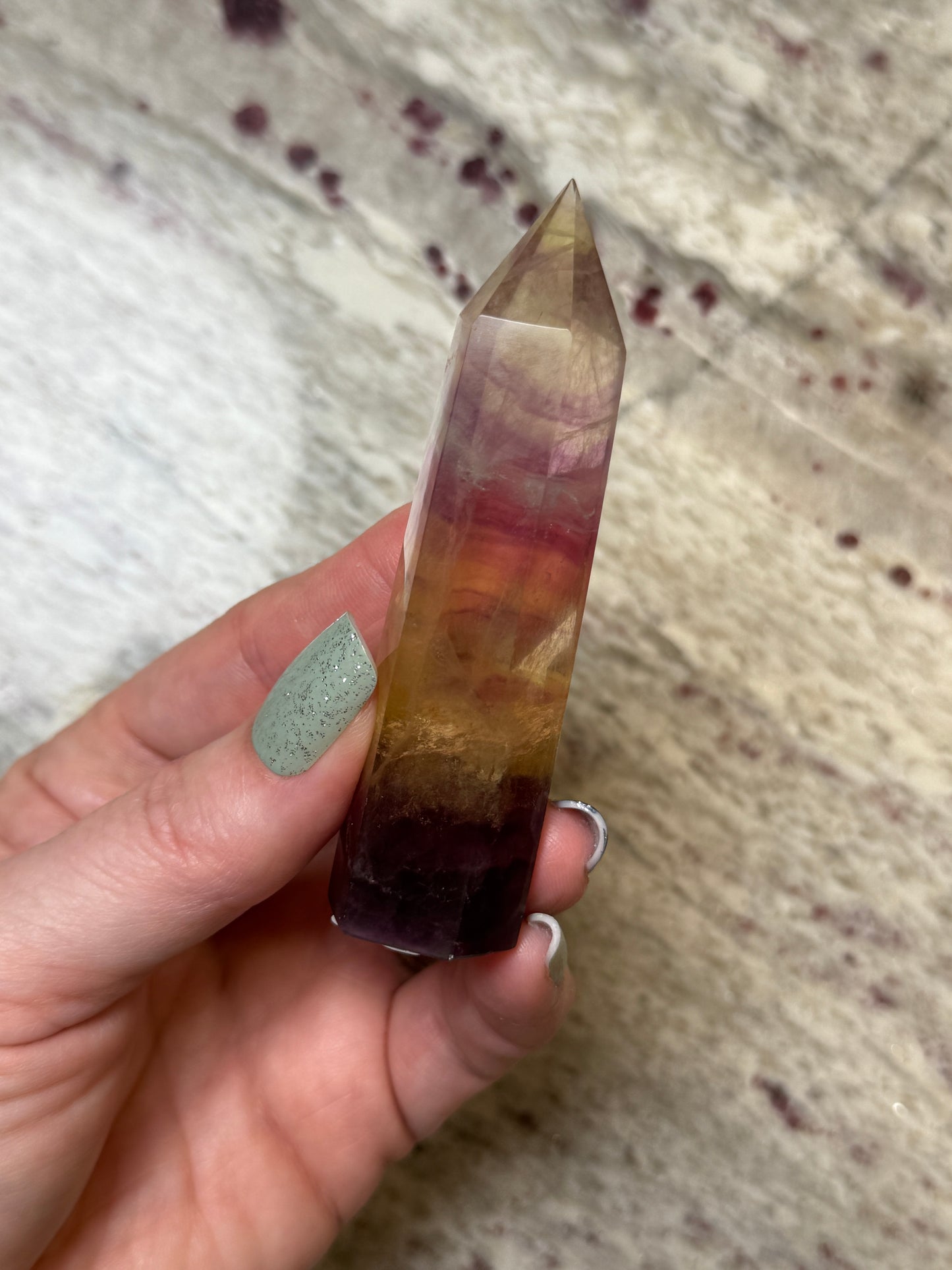 Rainbow Fluorite Obelisk Tower