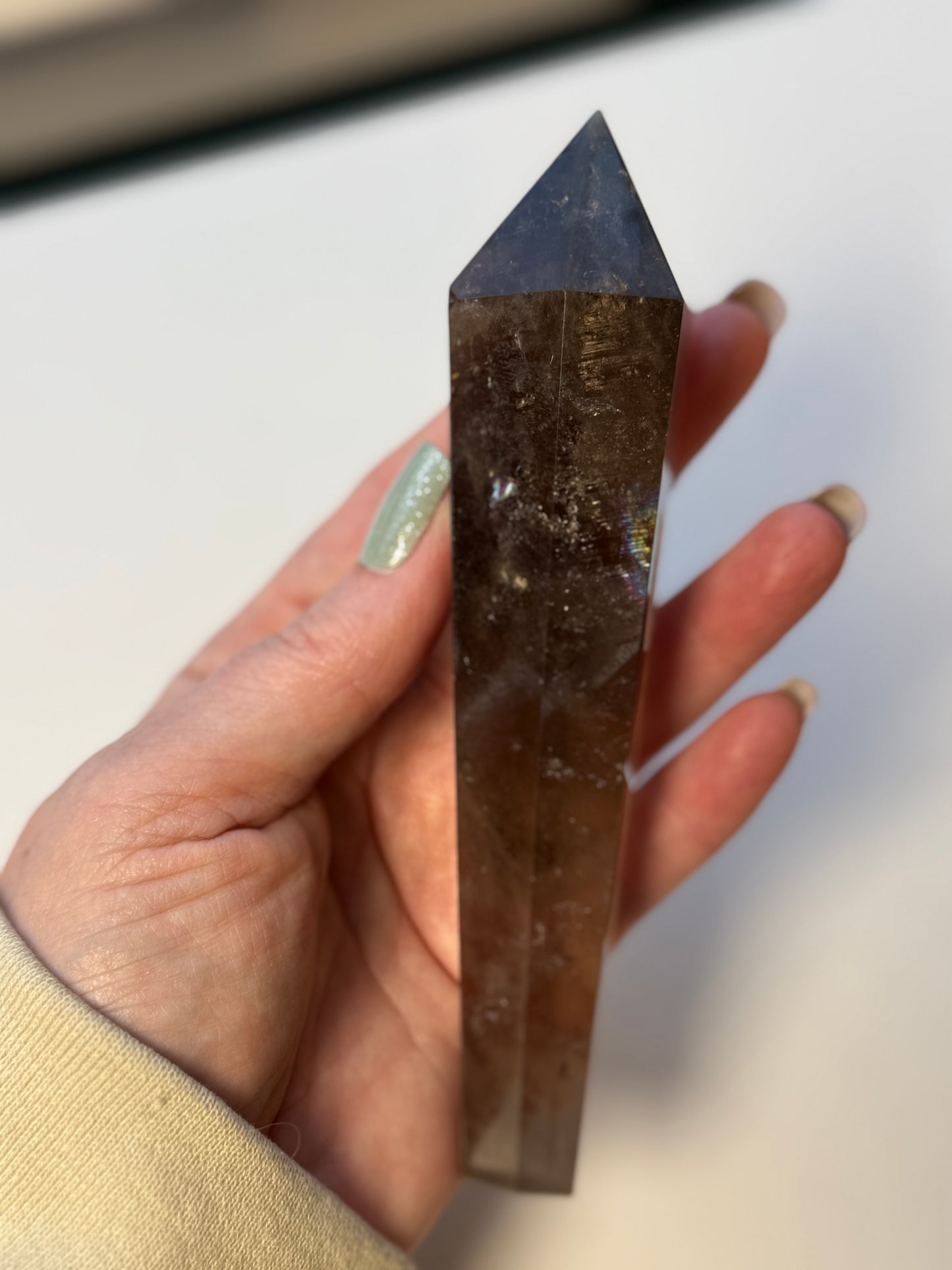 Natural Smoky Quartz Scepter w stand