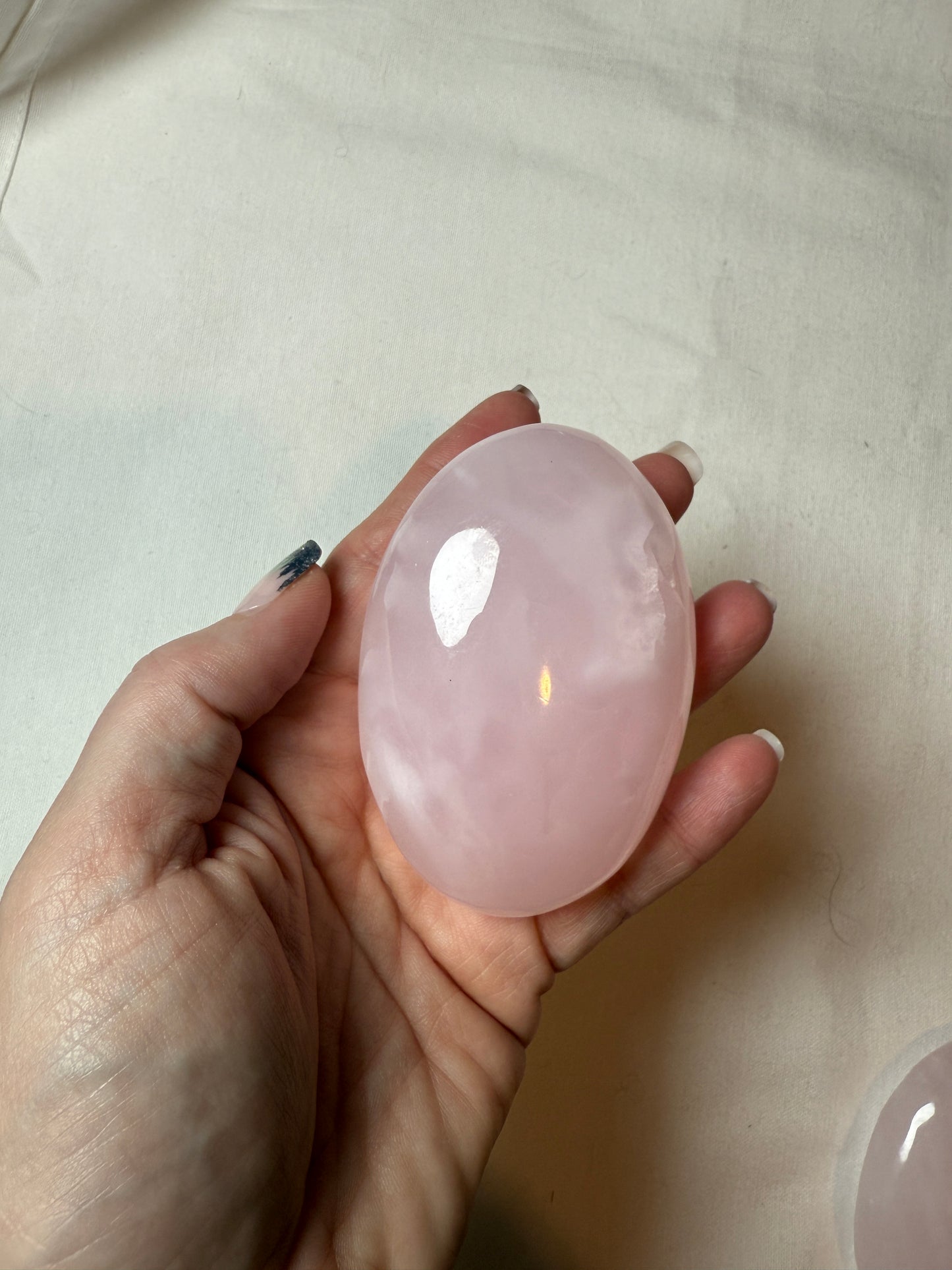 Pink Calcite Palm Stone