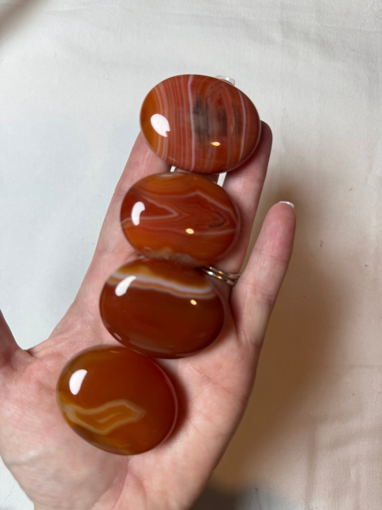 Banded Carnelian Palm Stone