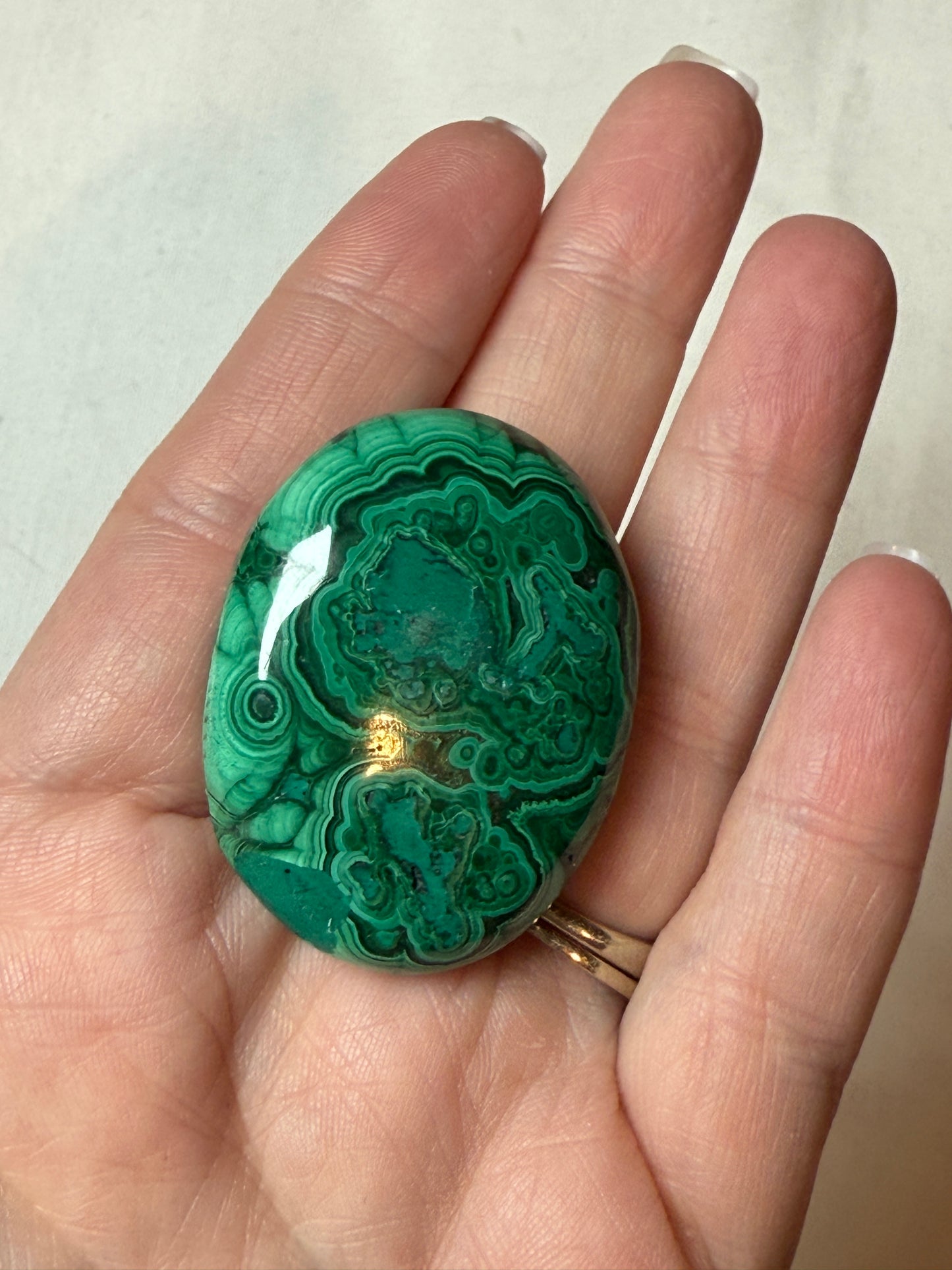 Malachite Palm Stone