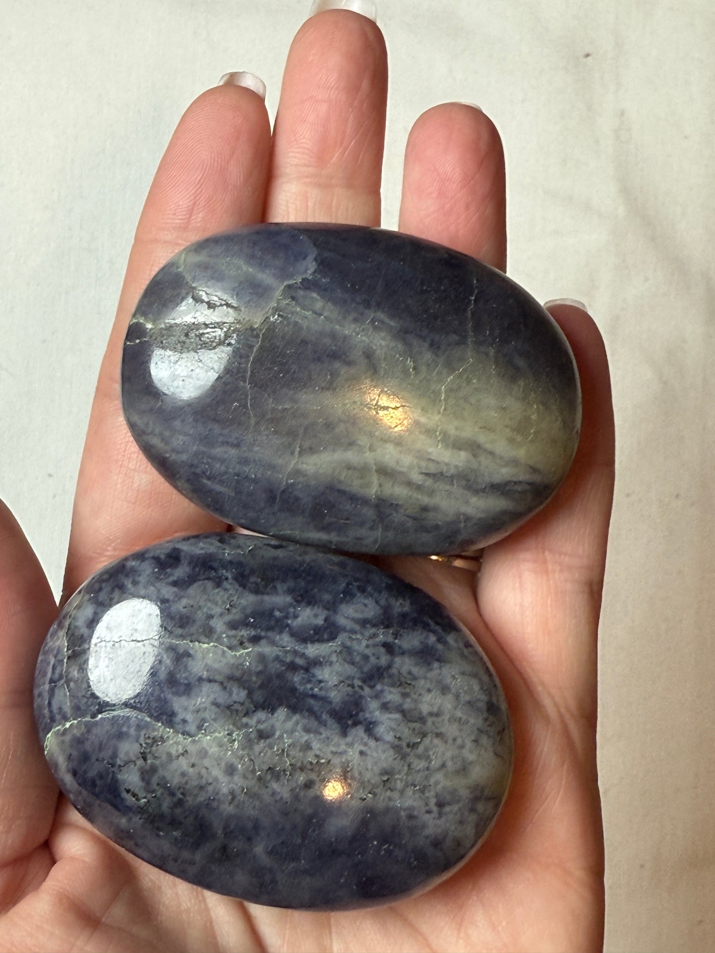 Iolite Palm Stone