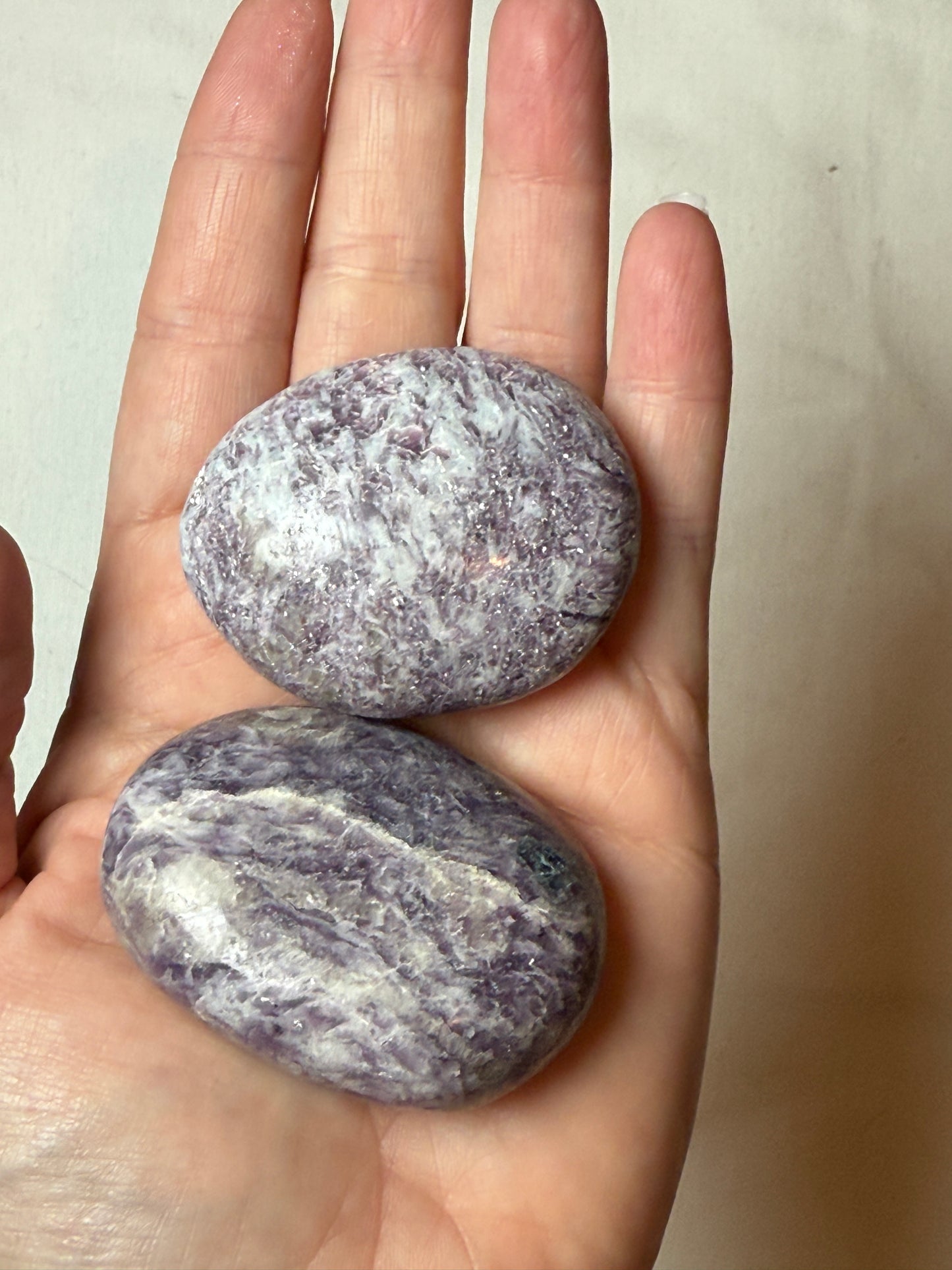 Lepidolite Palm Stone
