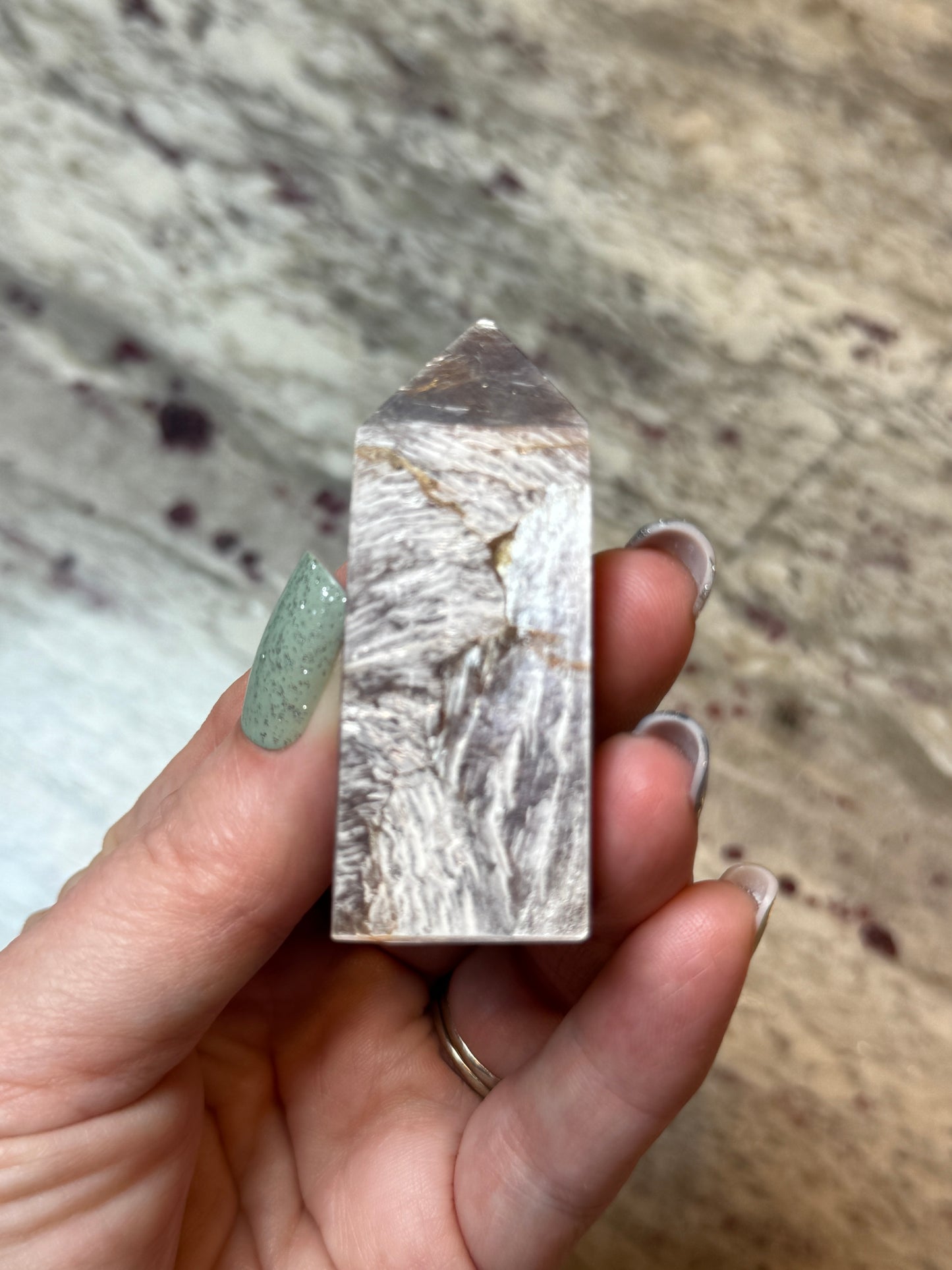 Lepidolite Purple Mica Obelisk Tower Point