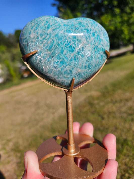 Amazonite Heart on Stand