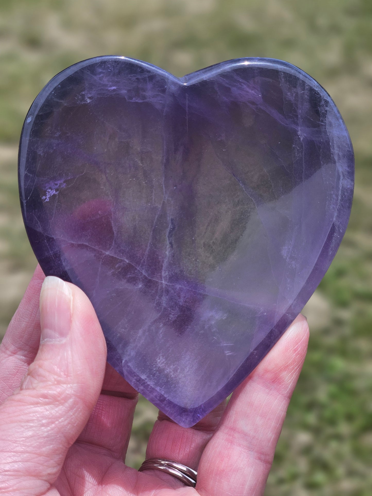 Purple Fluorite Heart Dish