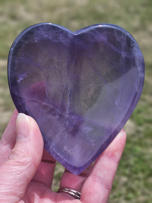 Purple Fluorite Heart Dish