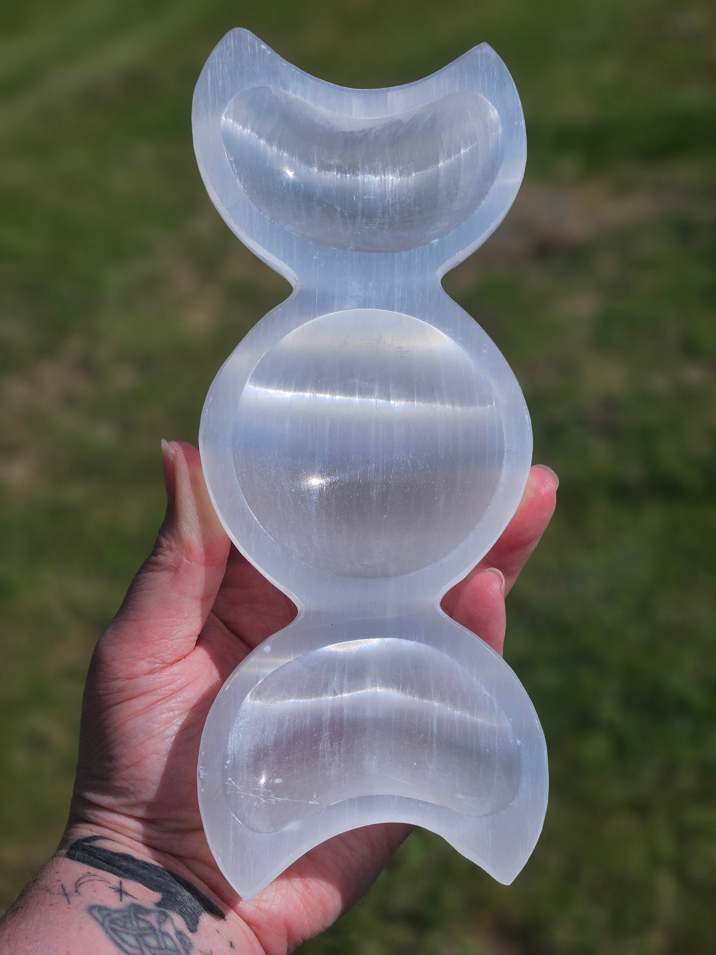 Medium Triple Moon Selenite Bowl