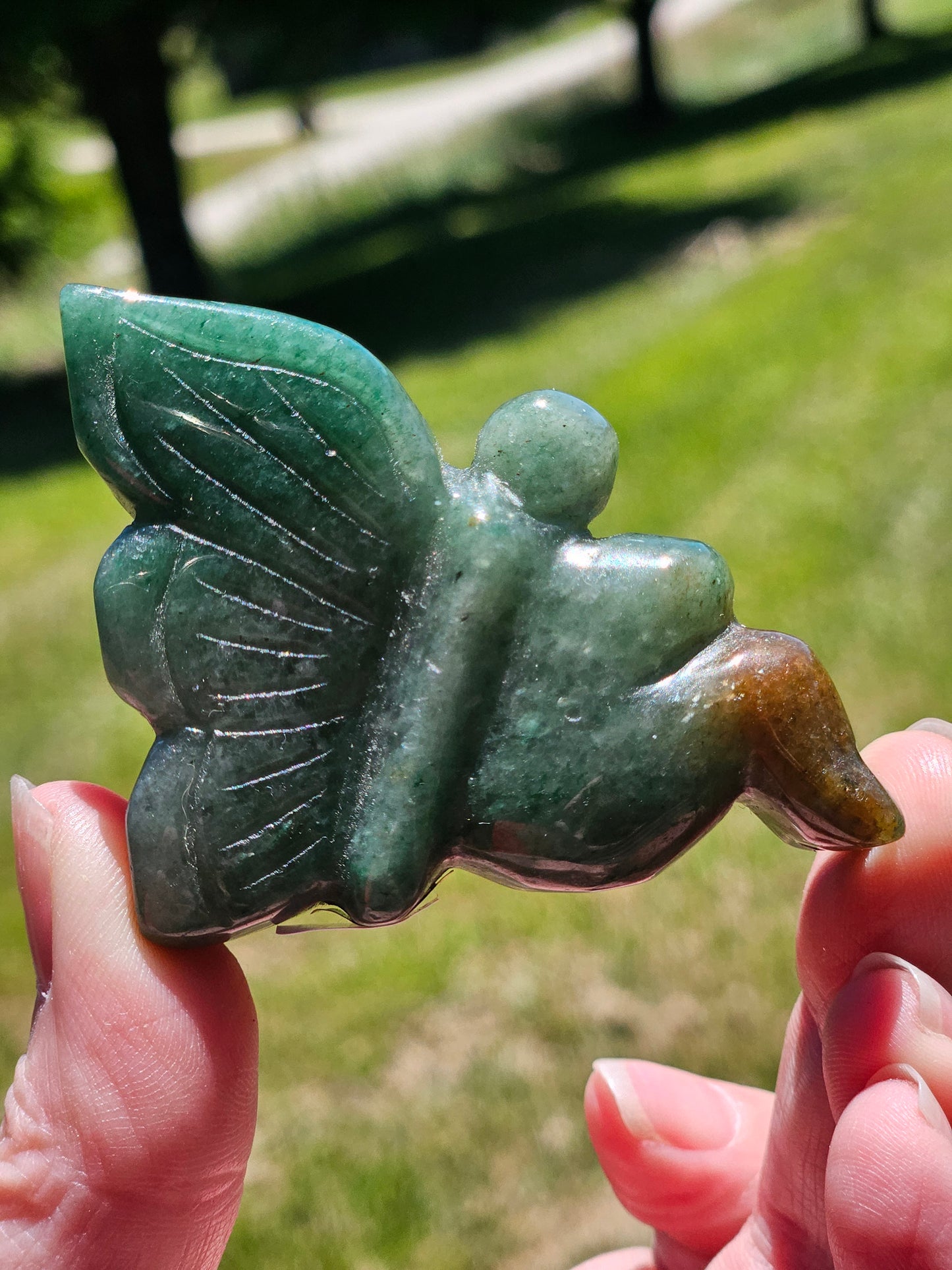 Green Aventurine Carved Fairy