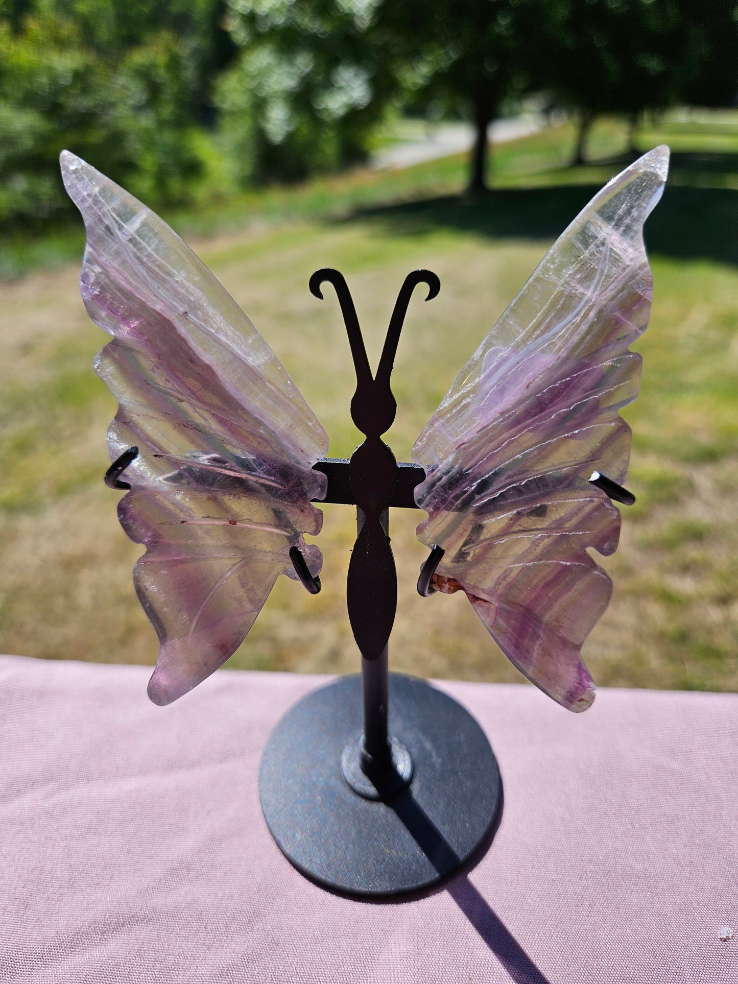 Fluorite Butterfly Wings on Stand