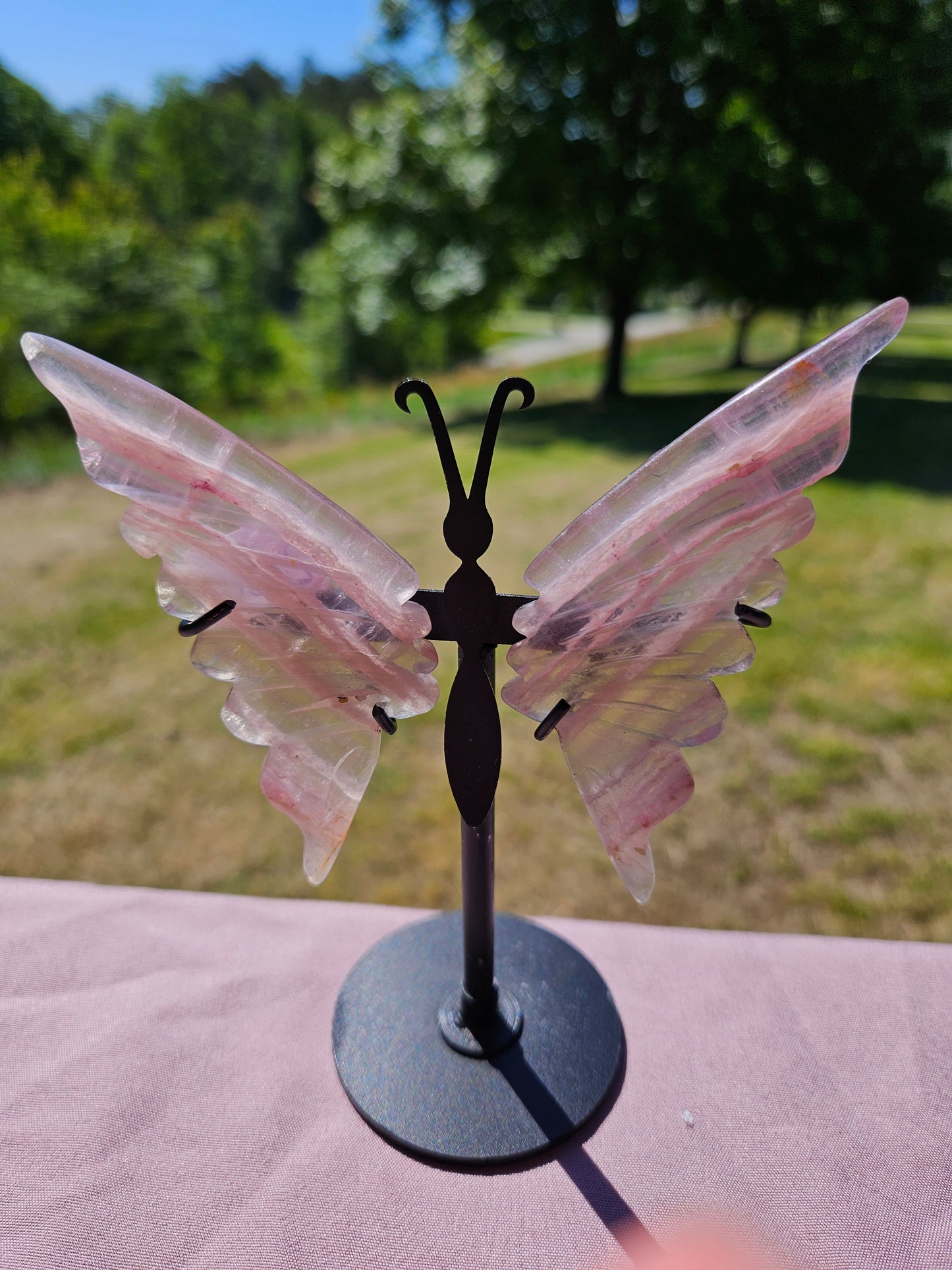 Fluorite Butterfly Wings on Stand