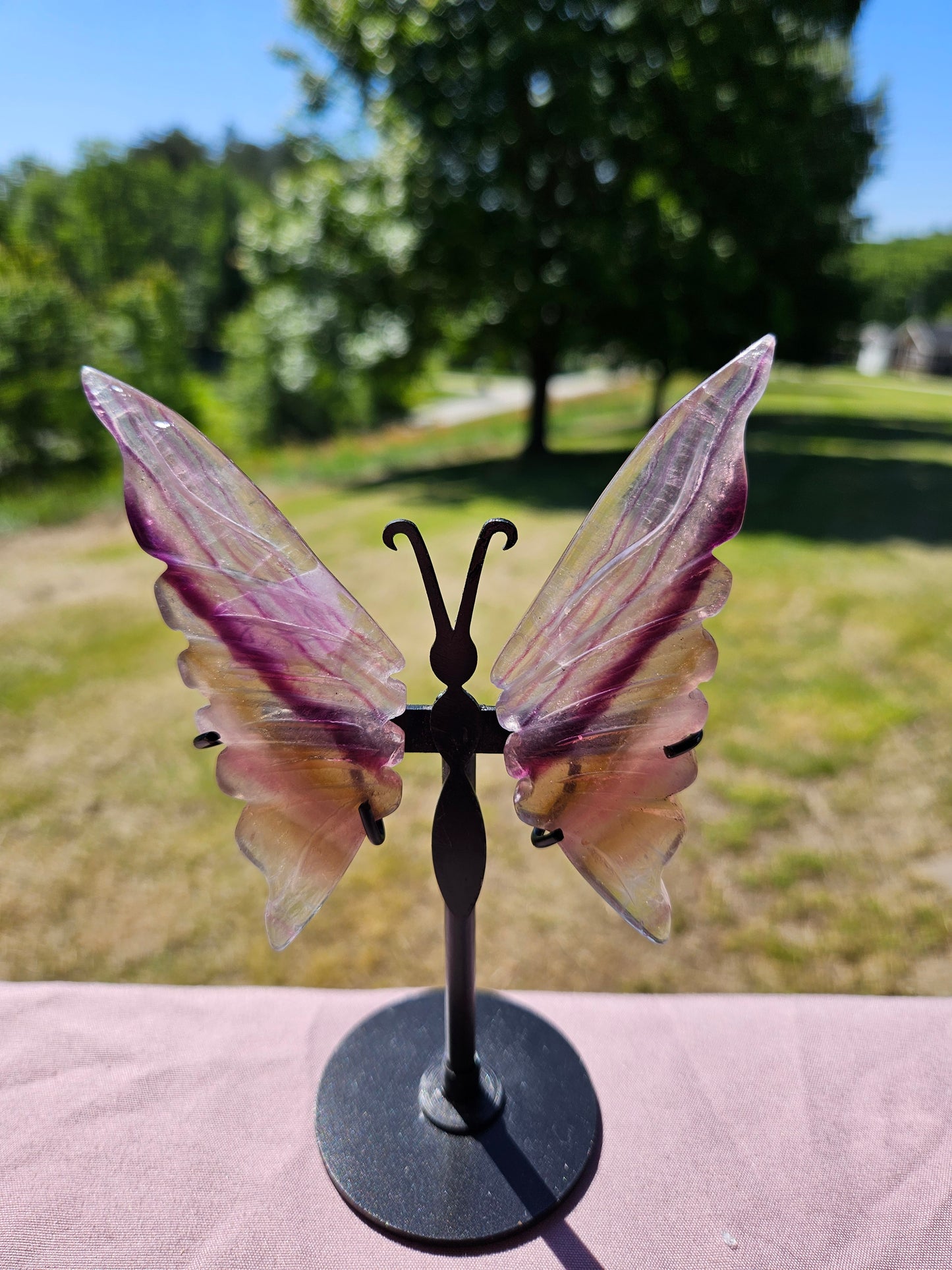 Fluorite Butterfly Wings on Stand