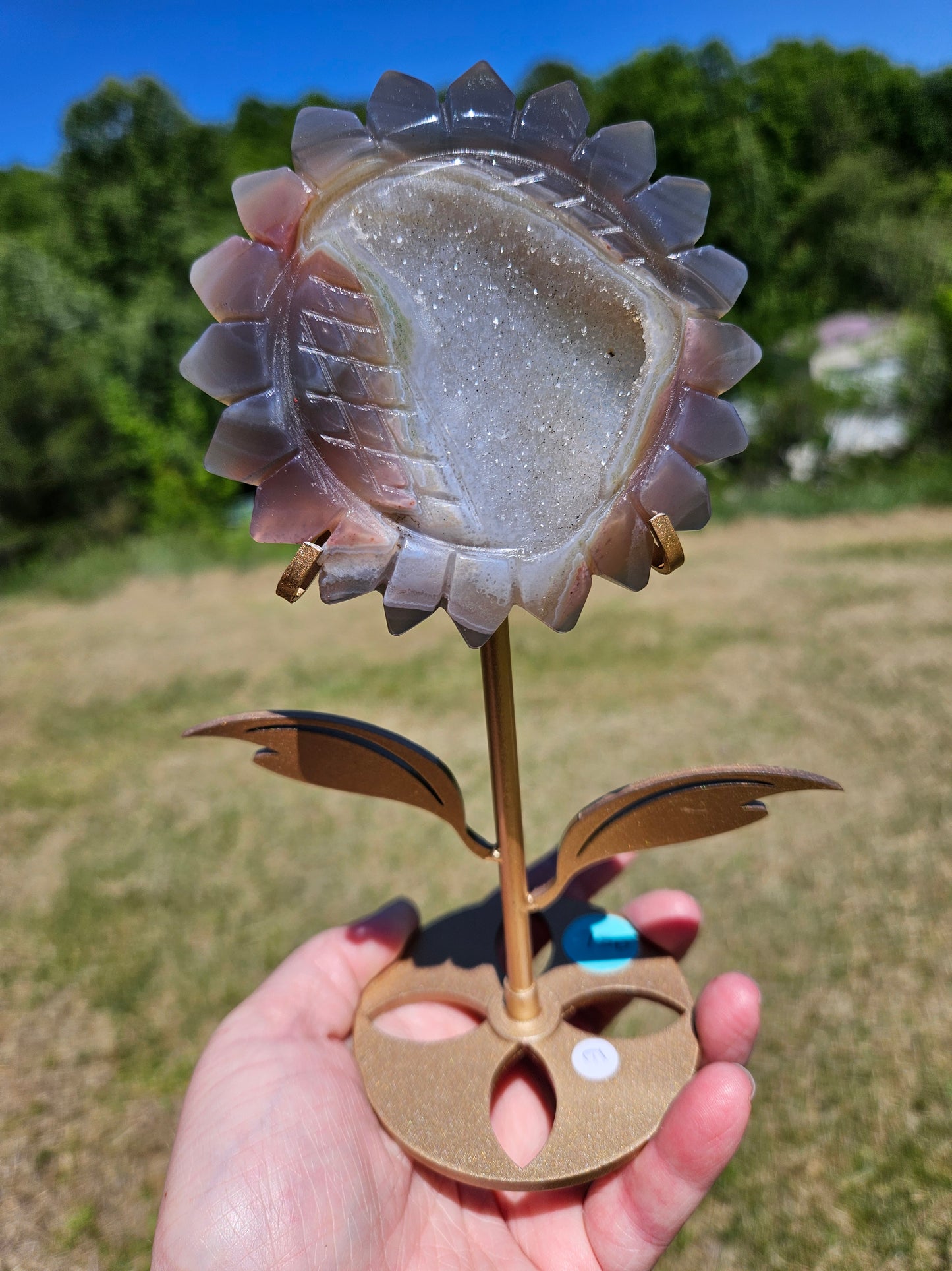 Druzy Sunflower Flower Stand