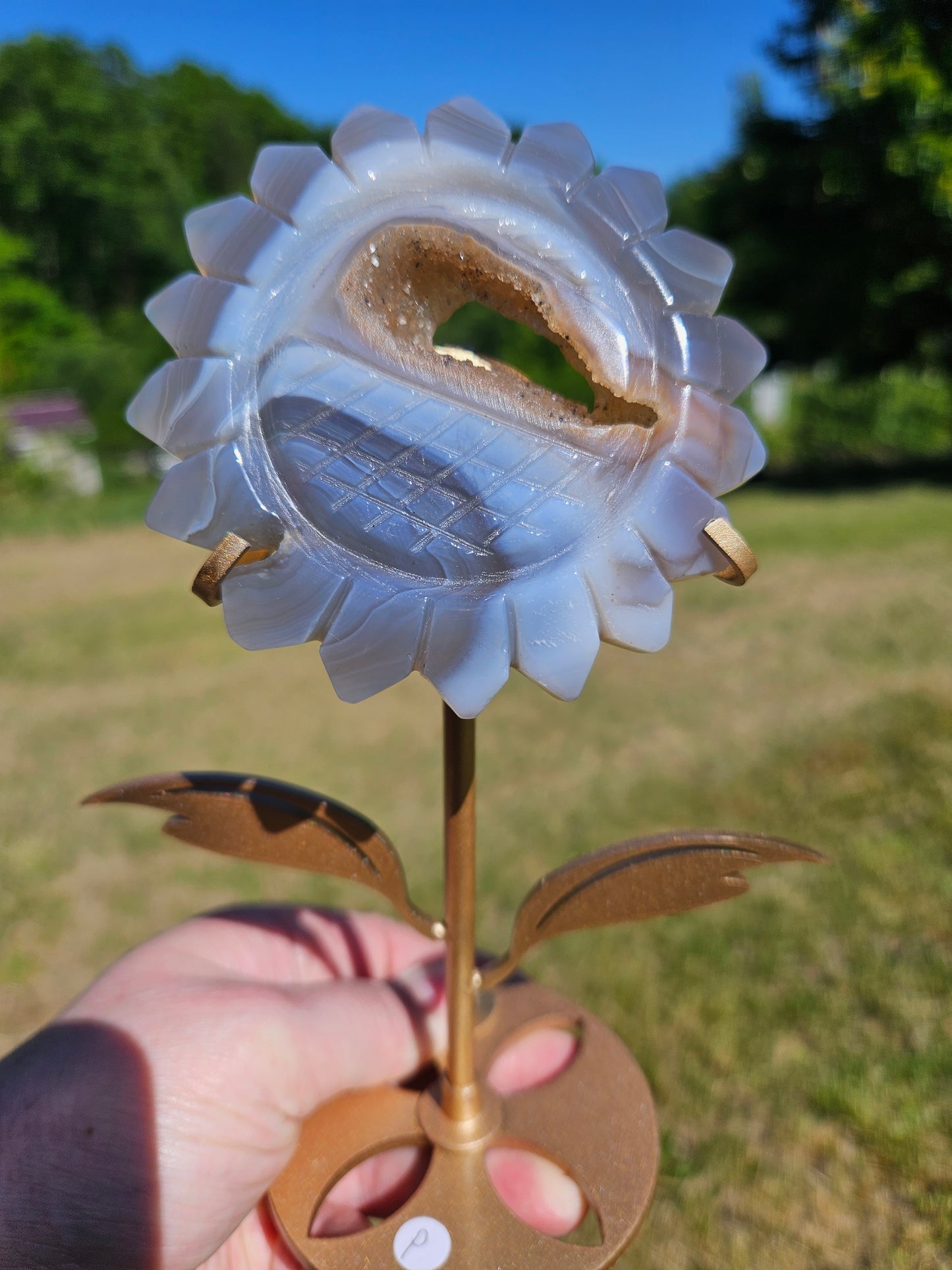Druzy Sunflower Flower Stand