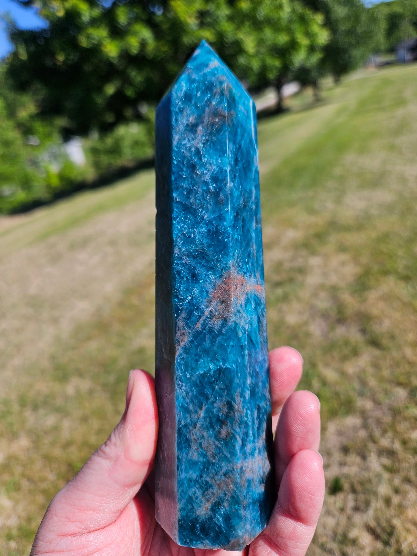 Large Blue Apatite Tower