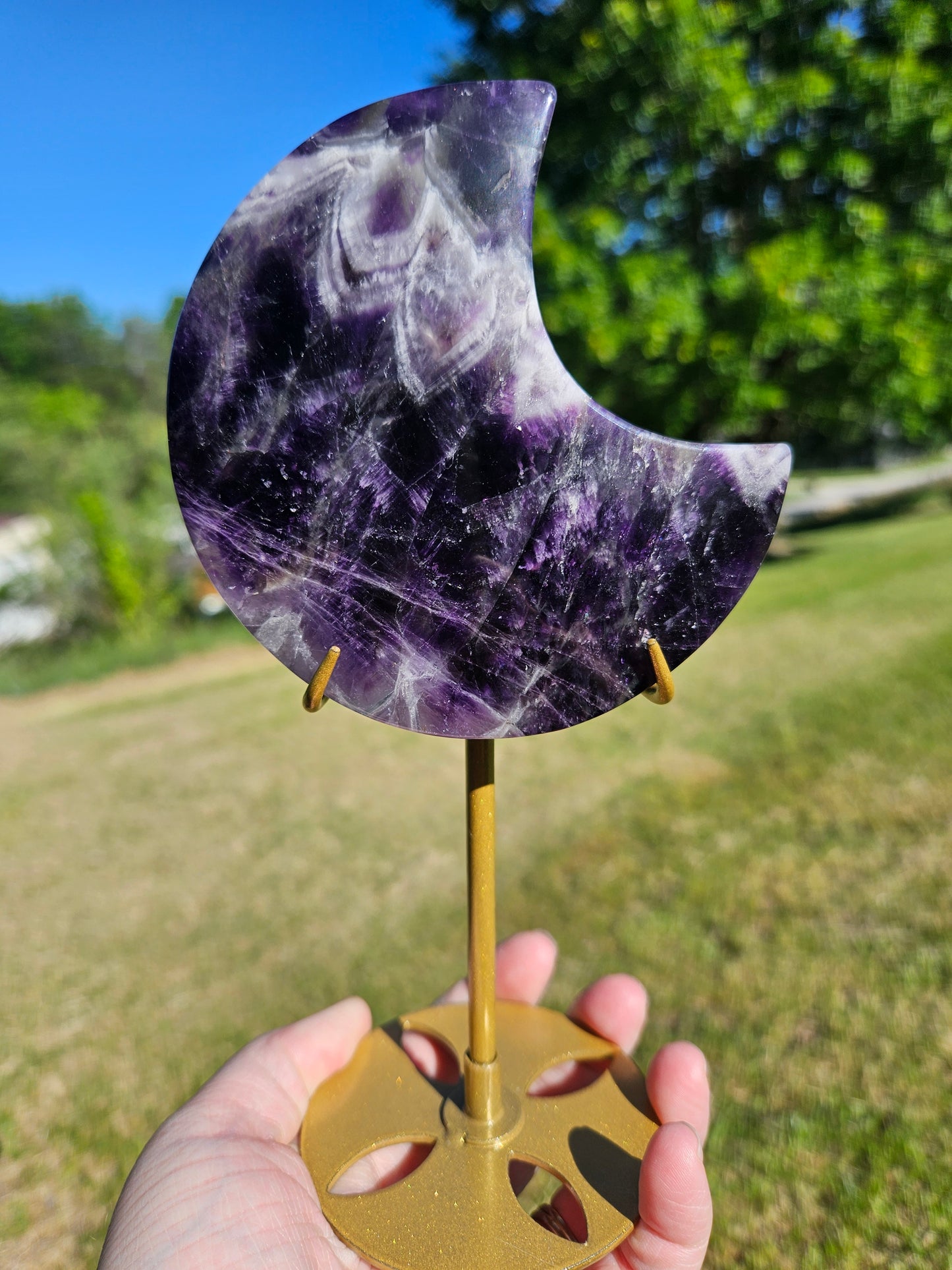 Chevron Amethyst Moon Stand