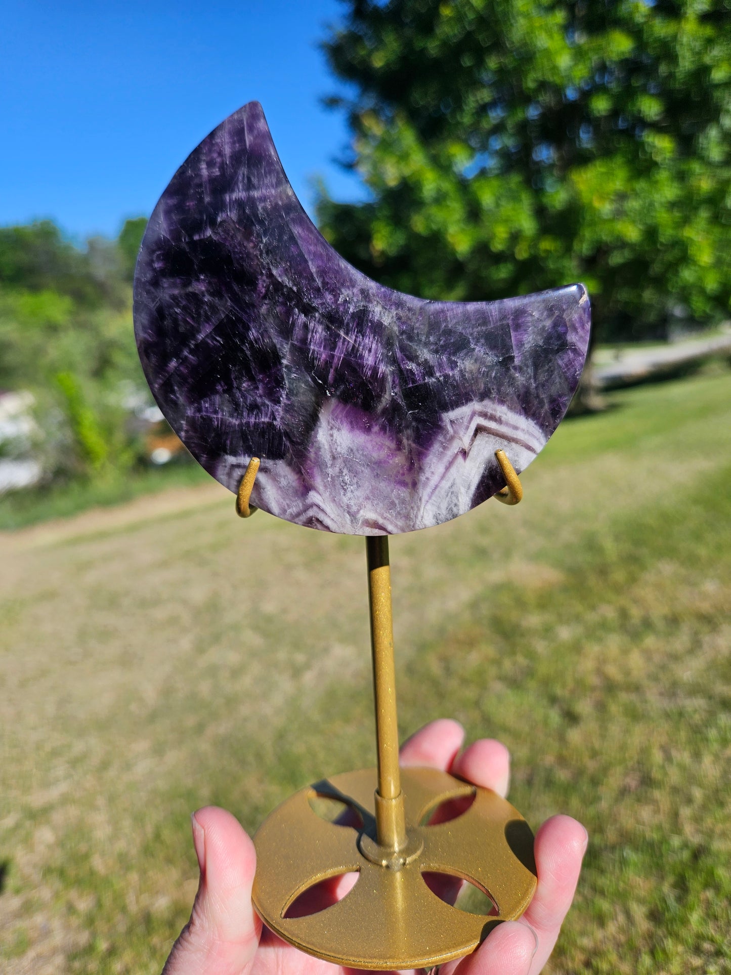 Chevron Amethyst Moon Stand