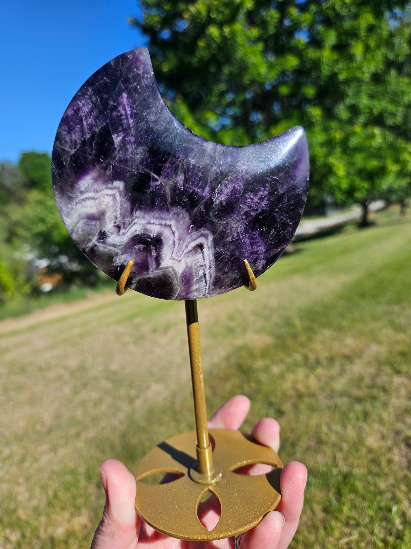Chevron Amethyst Moon Stand