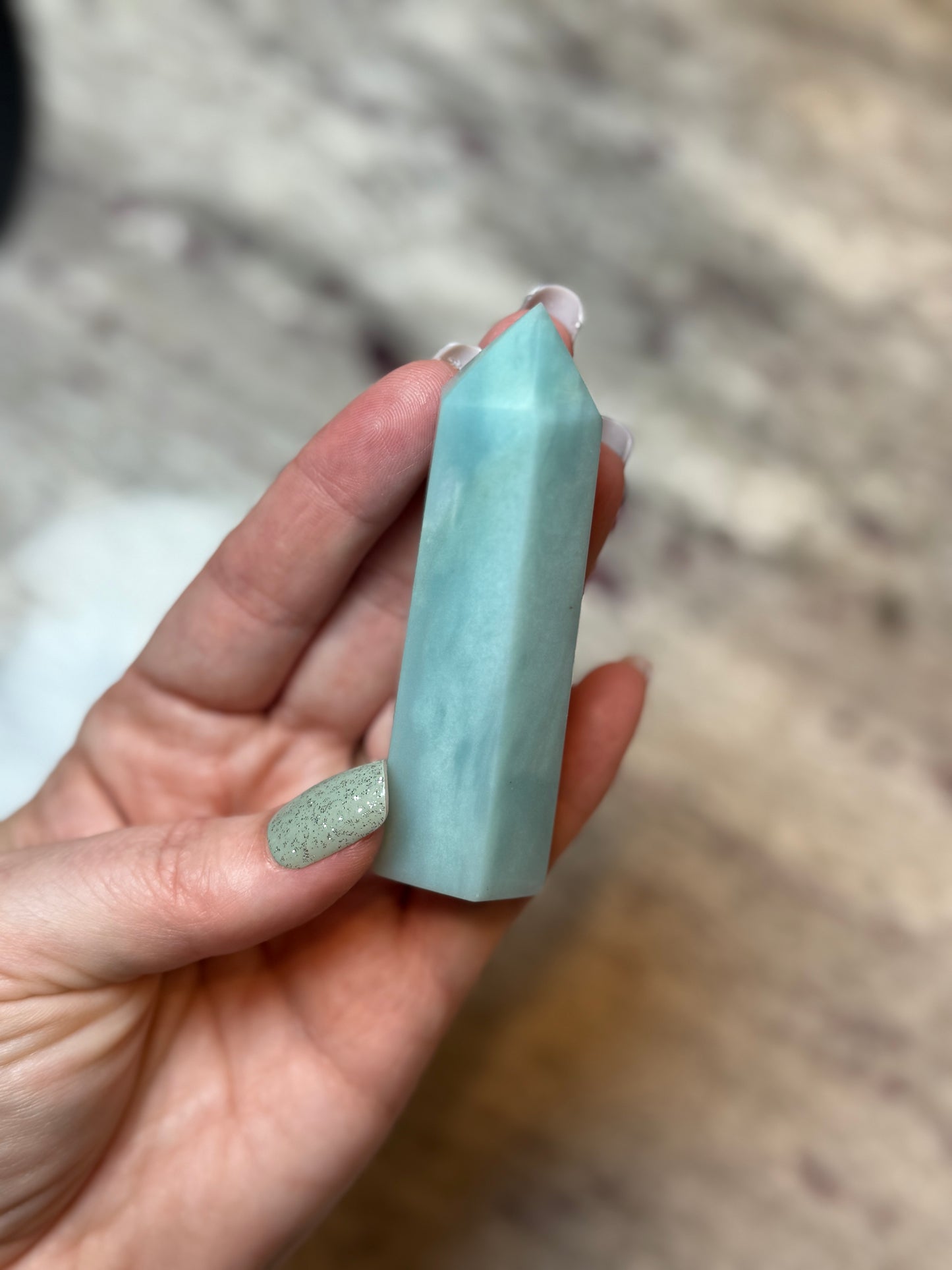 Amazonite Sky Blue Quartz Tower