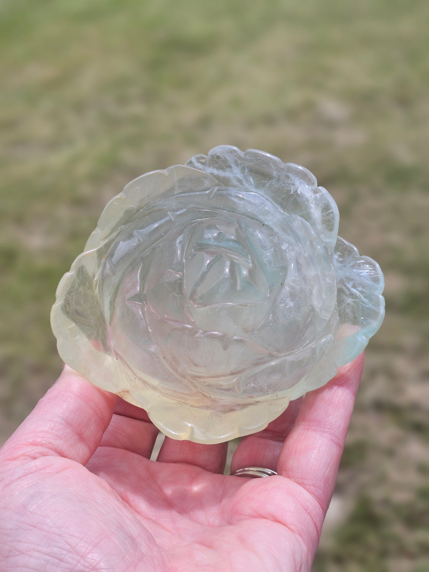 Fluorite Carved Flower