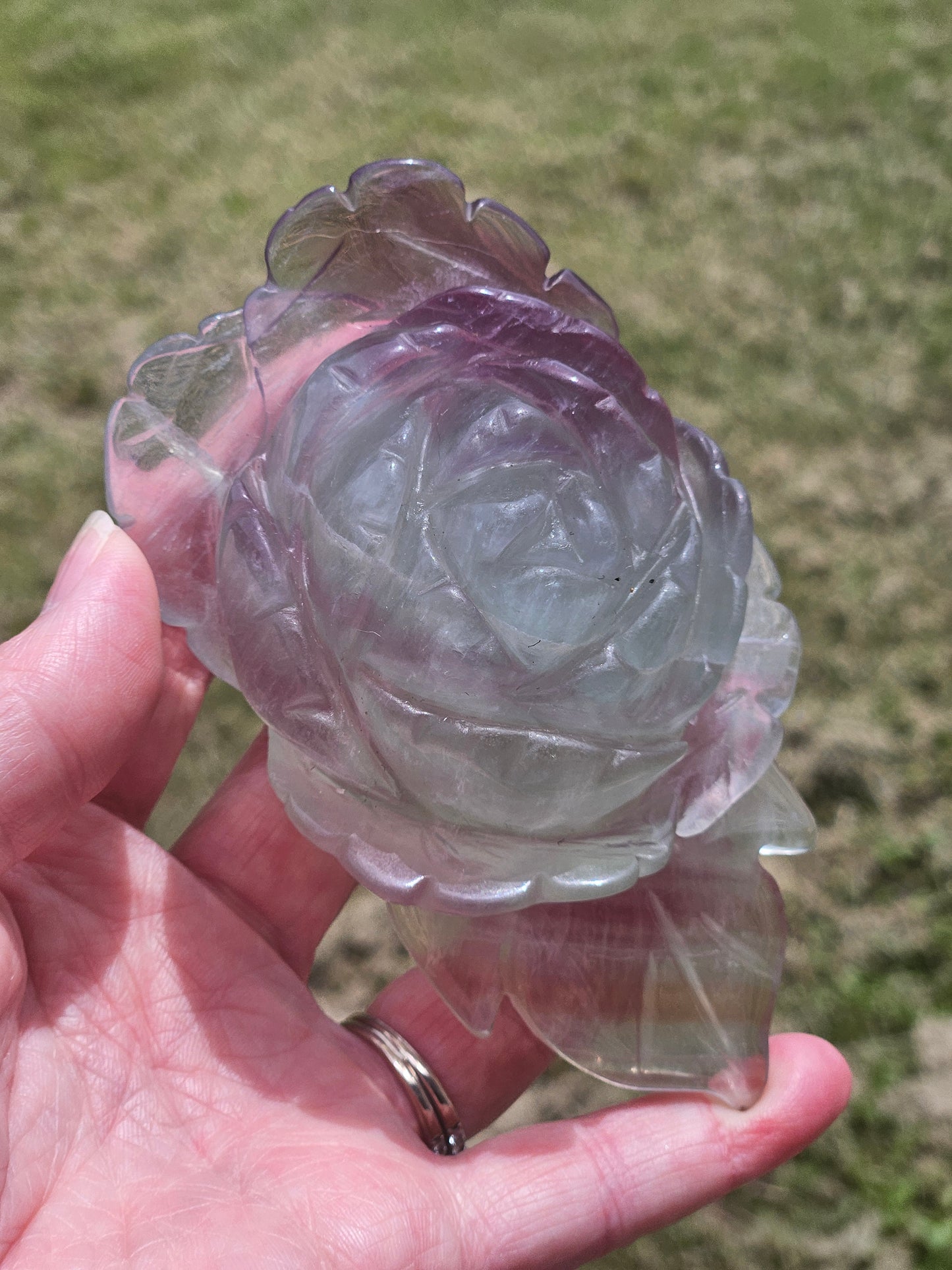 Fluorite Carved Flower