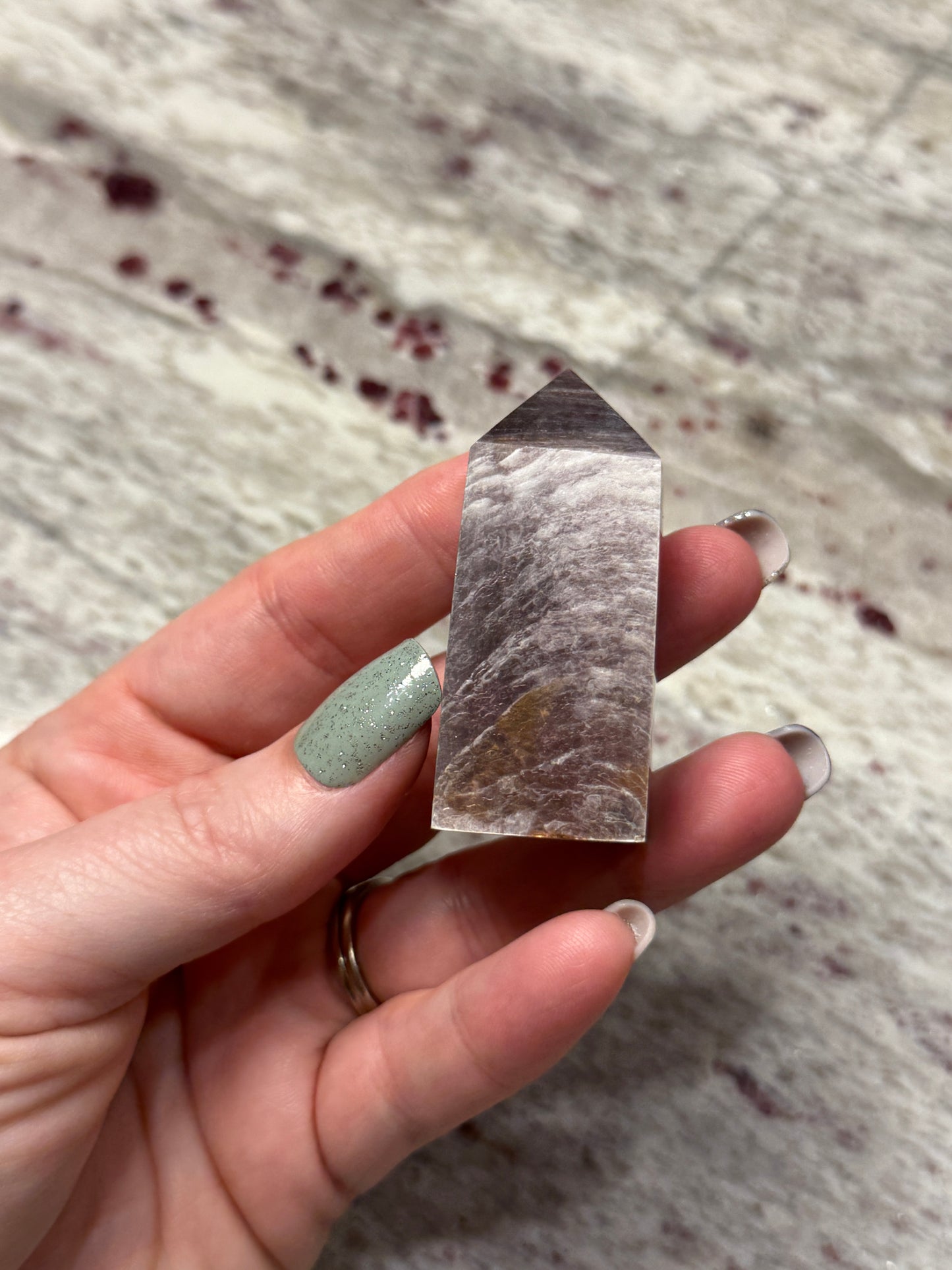 Lepidolite Purple Mica Obelisk Tower Point