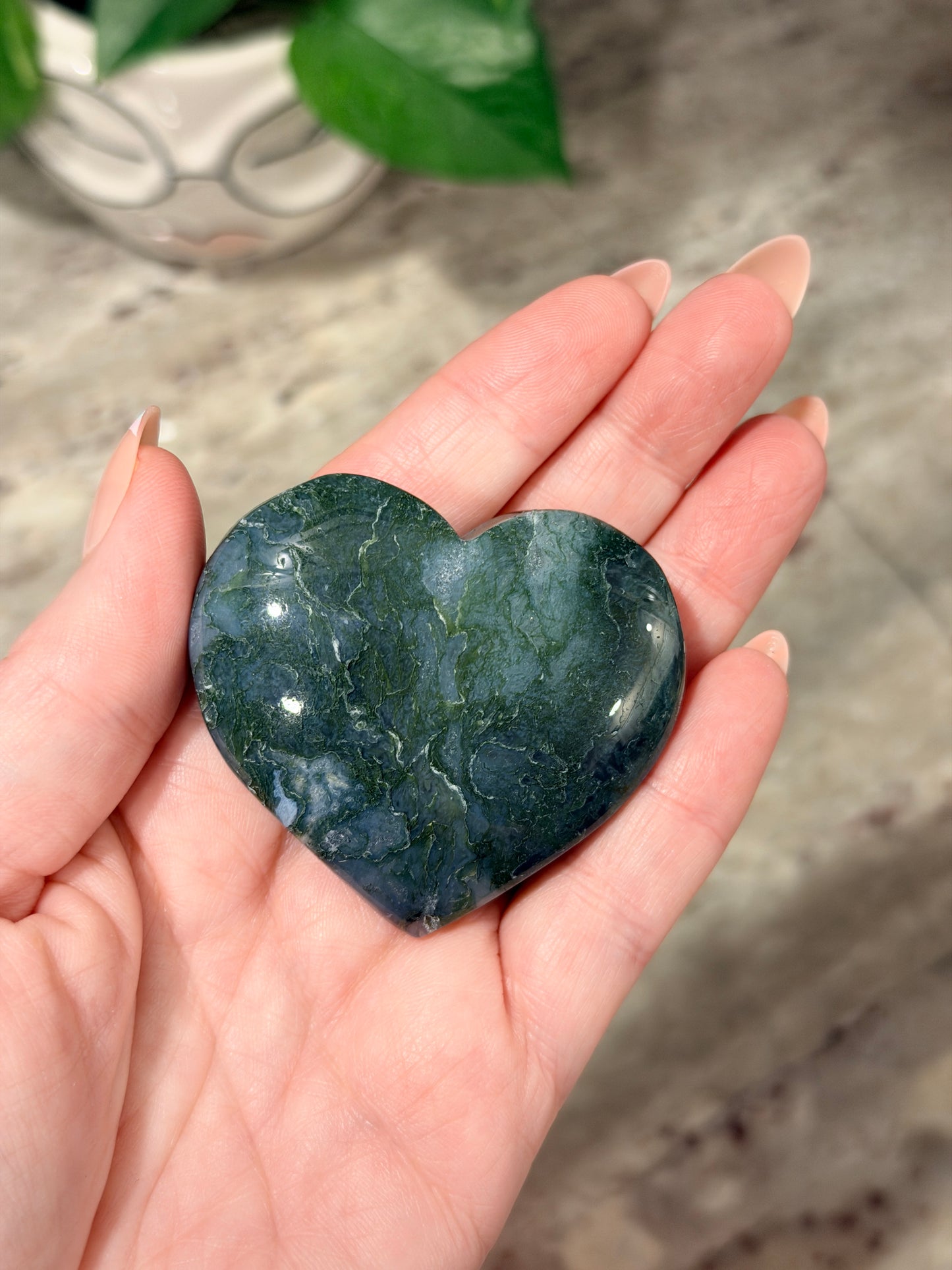 Moss Agate Heart