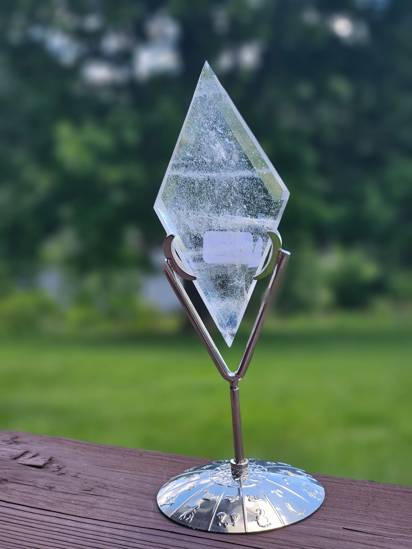 Clear Quartz Diamond with Stand