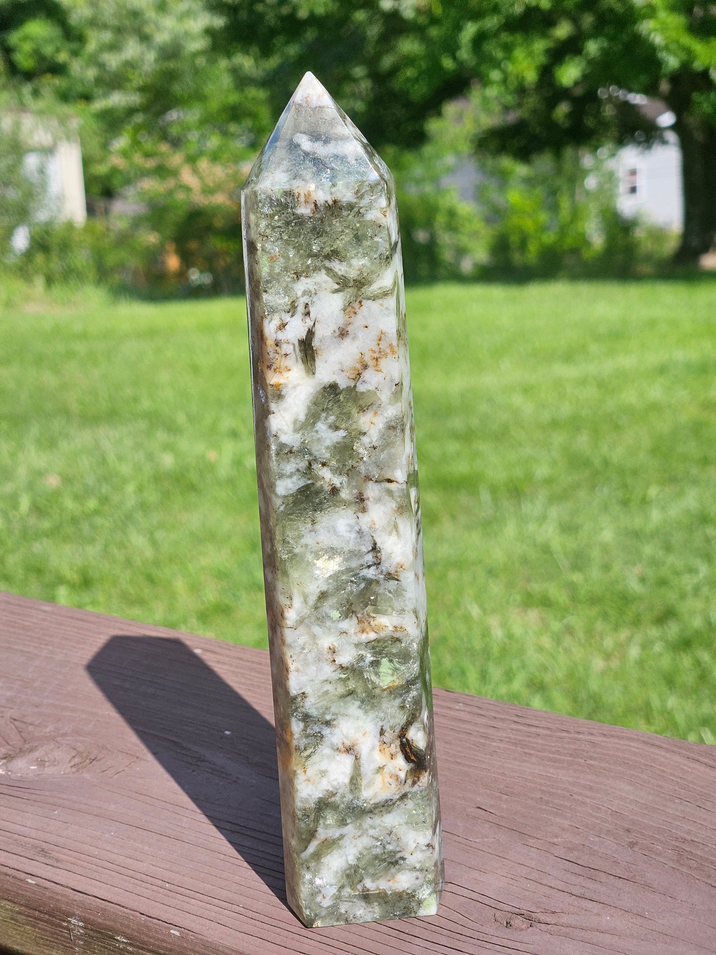 Large Green Lepidolite Mica Tower