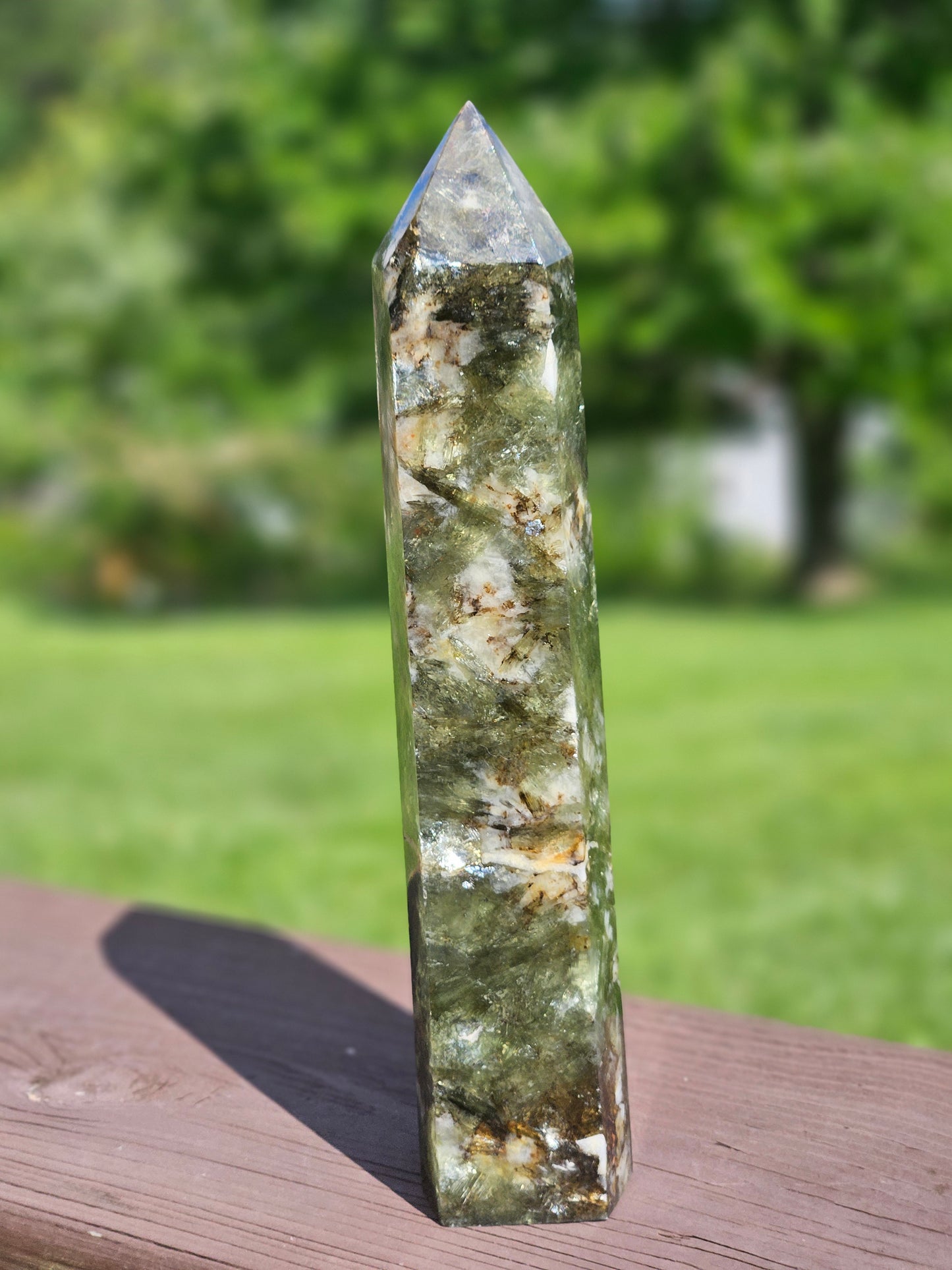Large Green Lepidolite Mica Tower