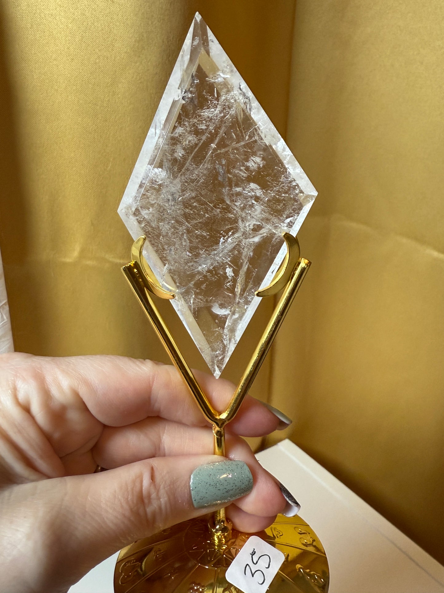 Clear Quartz Diamond with Stand