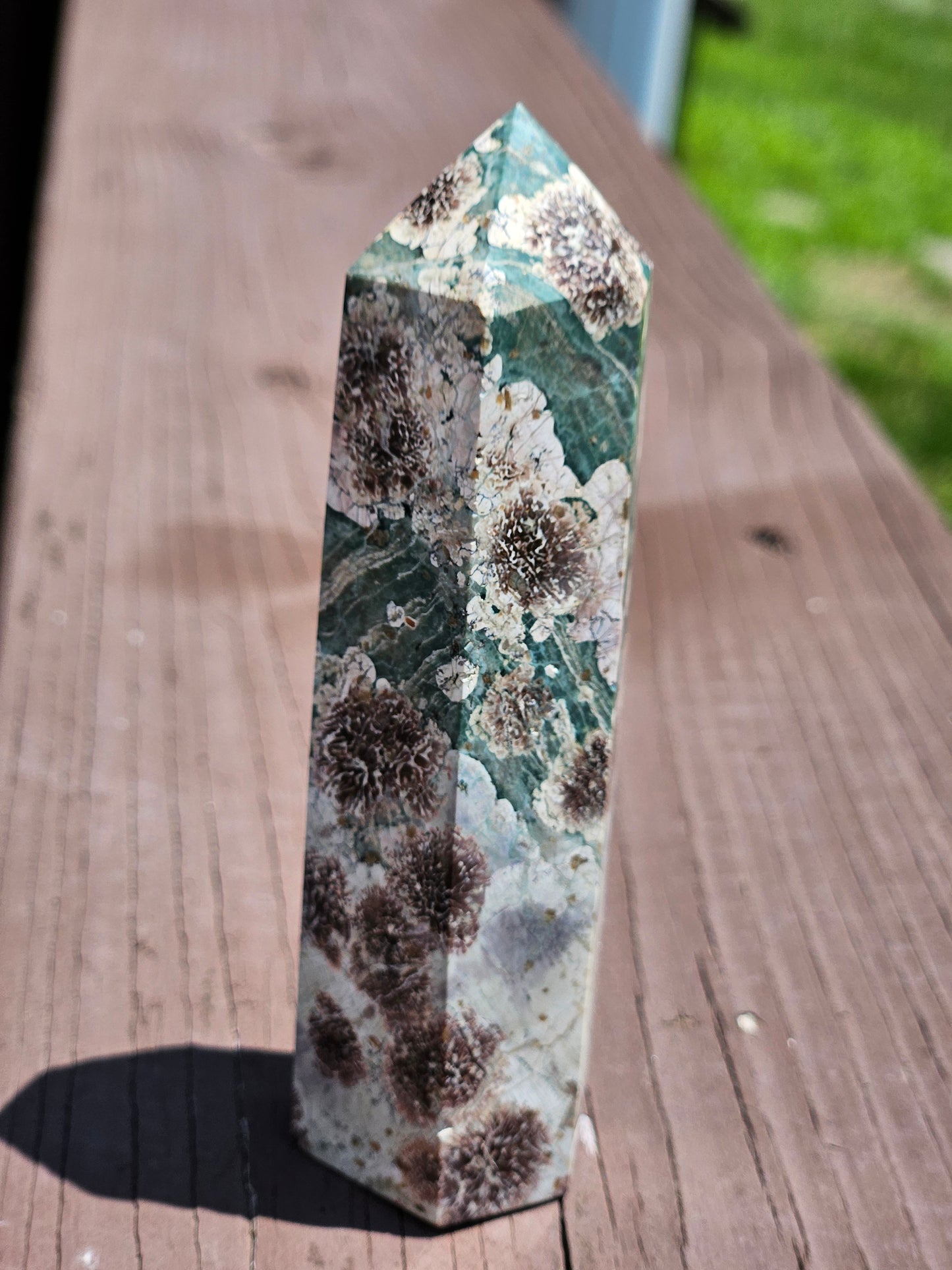 Green Flower Jasper Tower