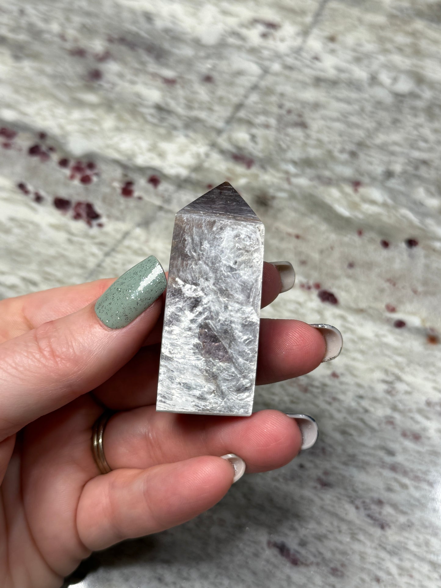 Lepidolite Purple Mica Obelisk Tower Point