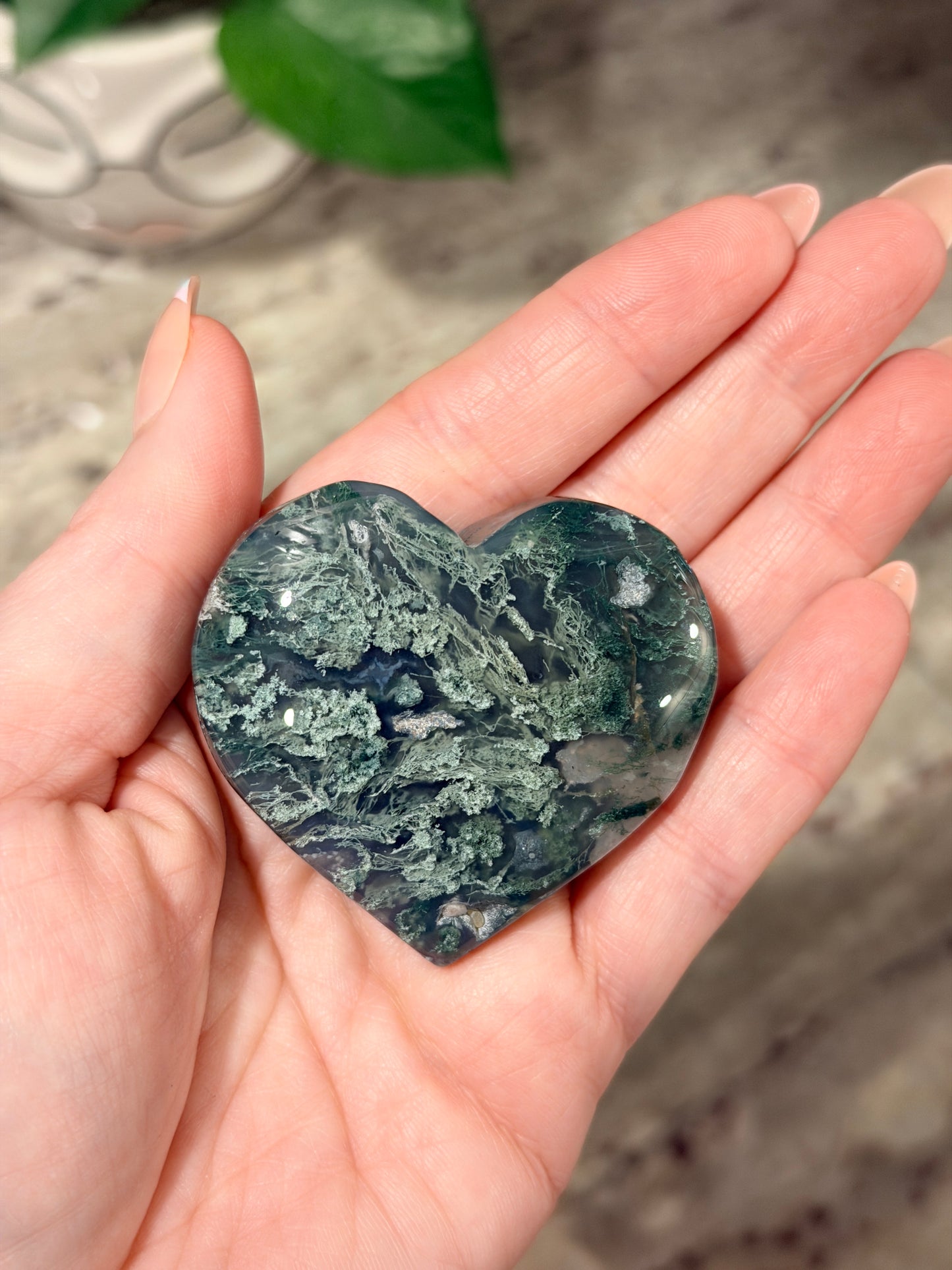 Moss Agate Heart